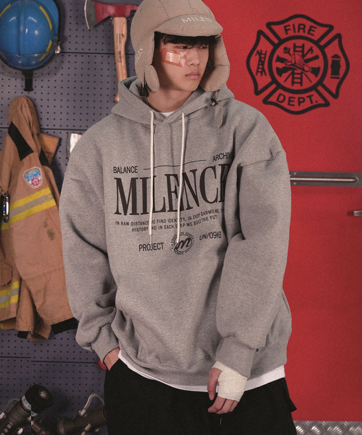 더마일(THEMILE) MILENCE HOODIE_GRAY