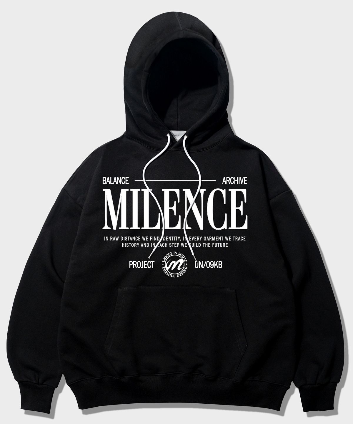 더마일(THEMILE) MILENCE HOODIE_BLACK