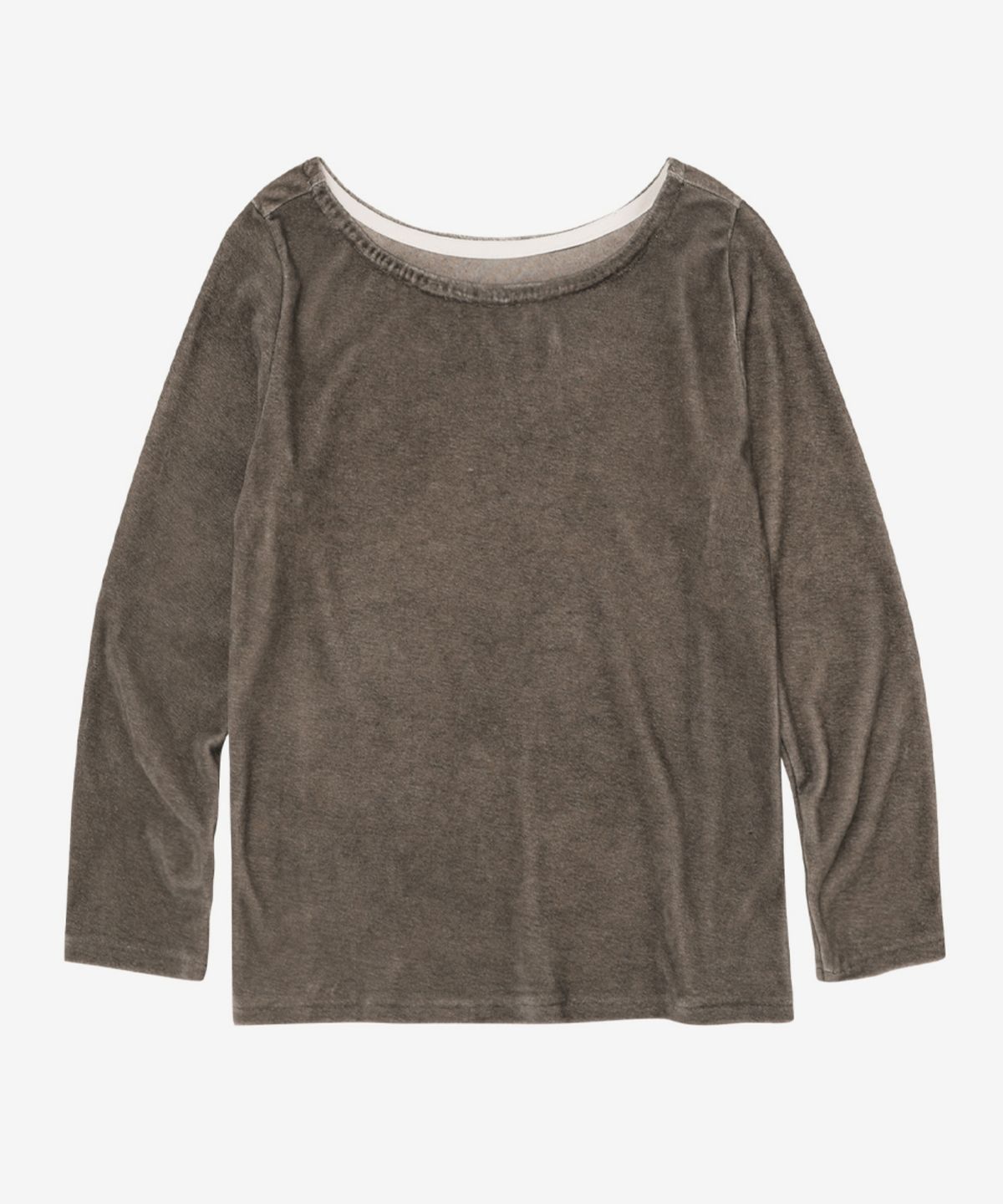 이어닝(YEARNING) WASHING VELVET 3/4 SLEEVE TOP, SANDSTONE