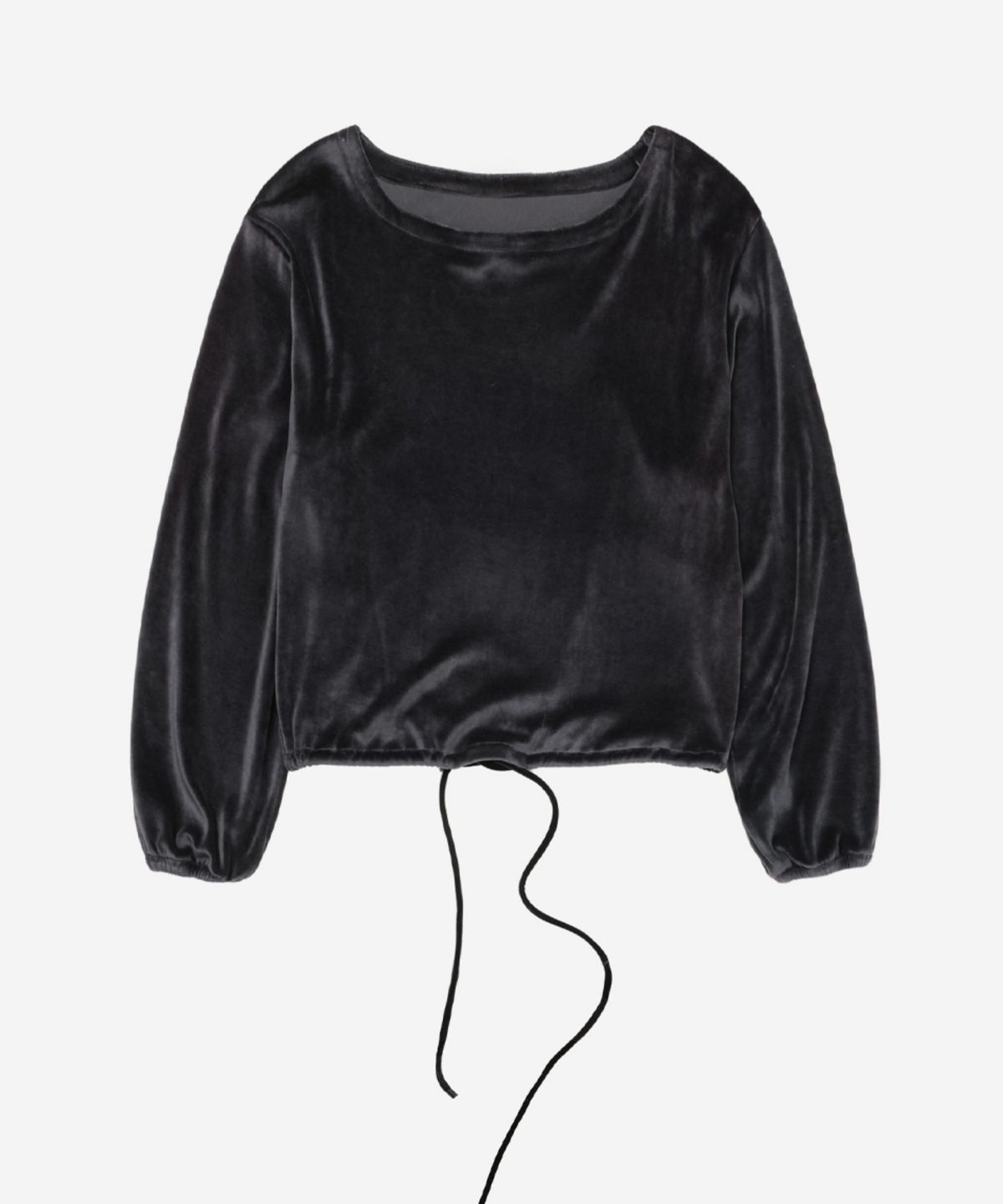 이어닝(YEARNING) VELVET STRING LOOSE TOP, DUSTY BLUE