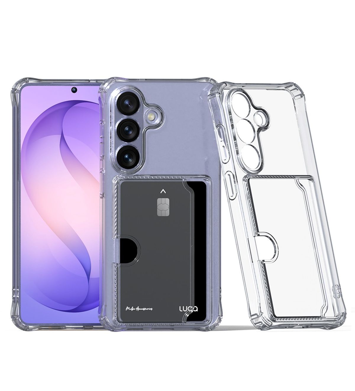 아크로(ACRO) 루카 클리어리 카드 수납 포켓 케이스 S24 25 26 플러스 울트라 엣지 FE A17 37 57