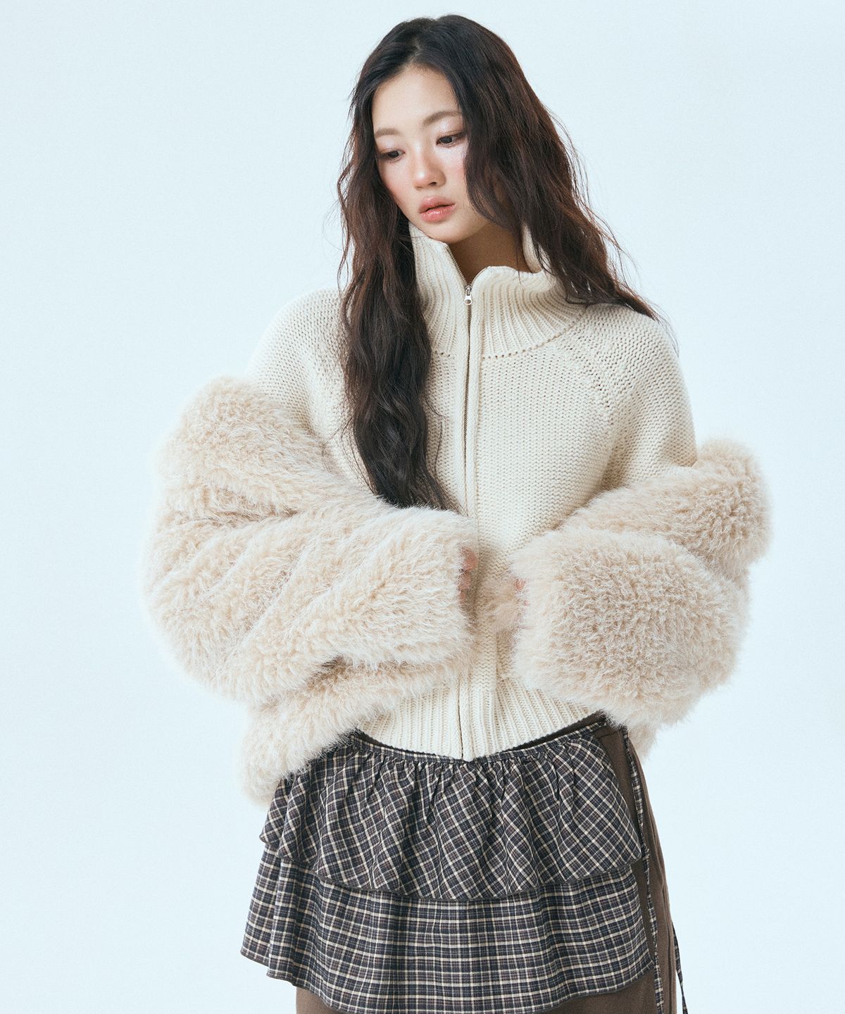 미쏘(MIXXO) 레이어드 미니 스커트_MIWWHG102C