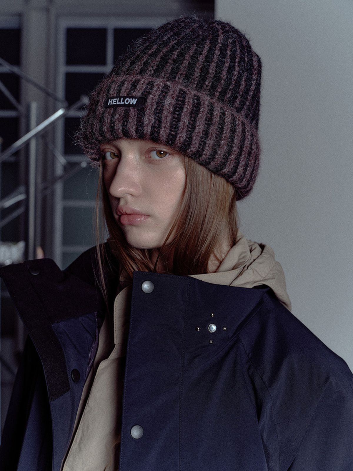 헬로우(HELLOW) 25 Fulffy beanie BLACK