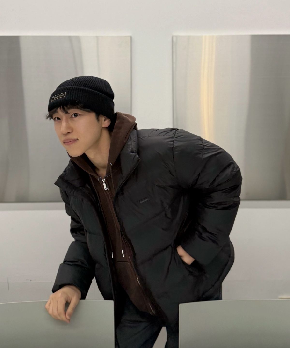 캘빈클라인 진(CALVIN KLEIN JEANS) 로고 패치 도커 비니 4D8058G UB1