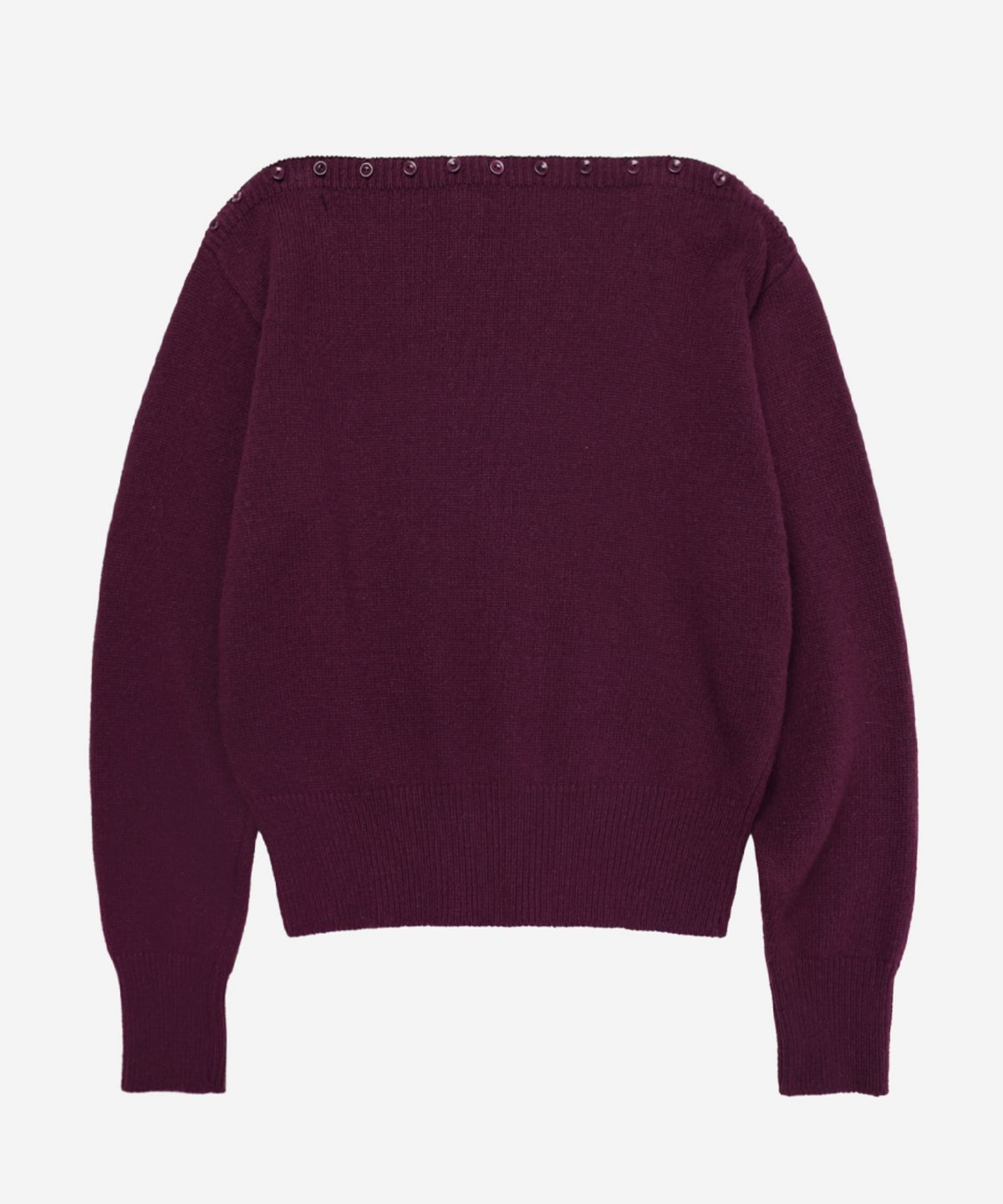 이어닝(YEARNING) MERINO WOOL BUTTON KNIT, PLUM