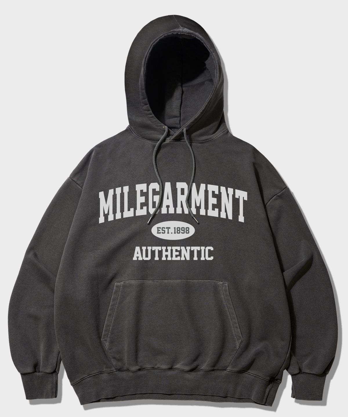 더마일(THEMILE) MILEGARMENT AUTHENTIC HOODIE_PIGMENT D.GRAY