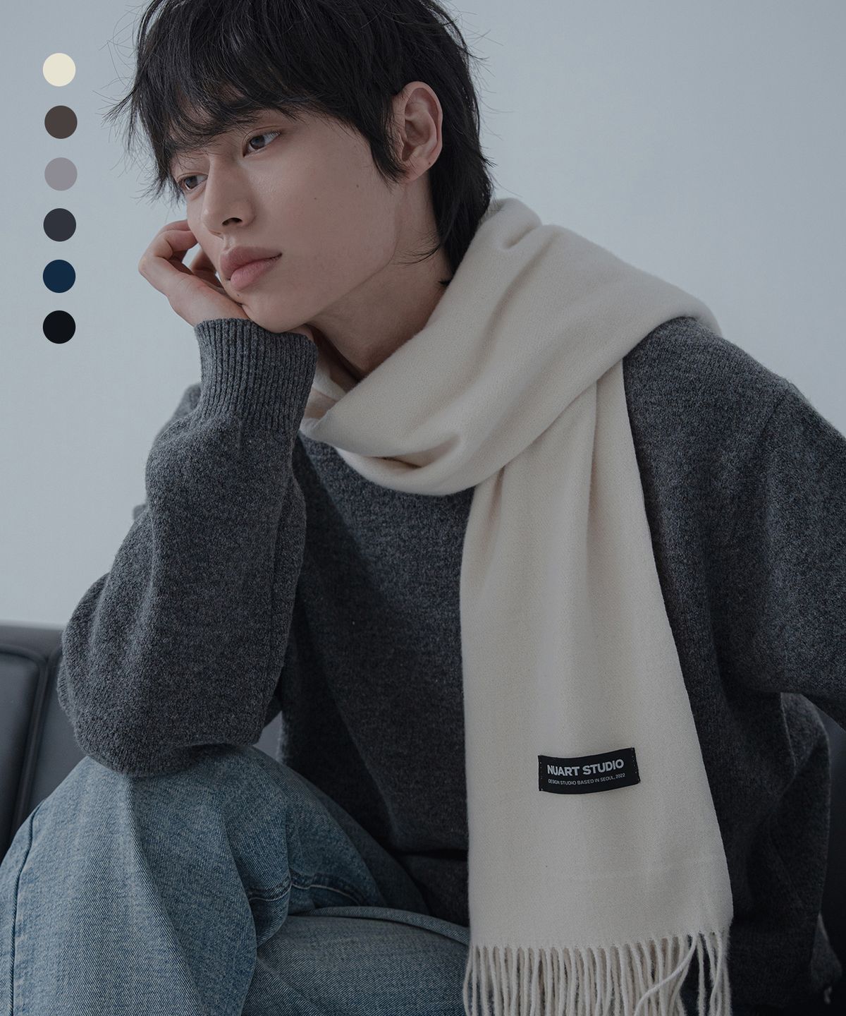 누아트 스튜디오(NUART STUDIO) [2PACK] 루미에 니트 베이직 머플러_9colors