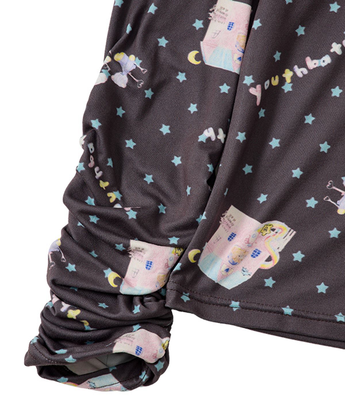 유쓰배쓰(YOUTHBATH) High Neck Shirring Tee_Dog Choco