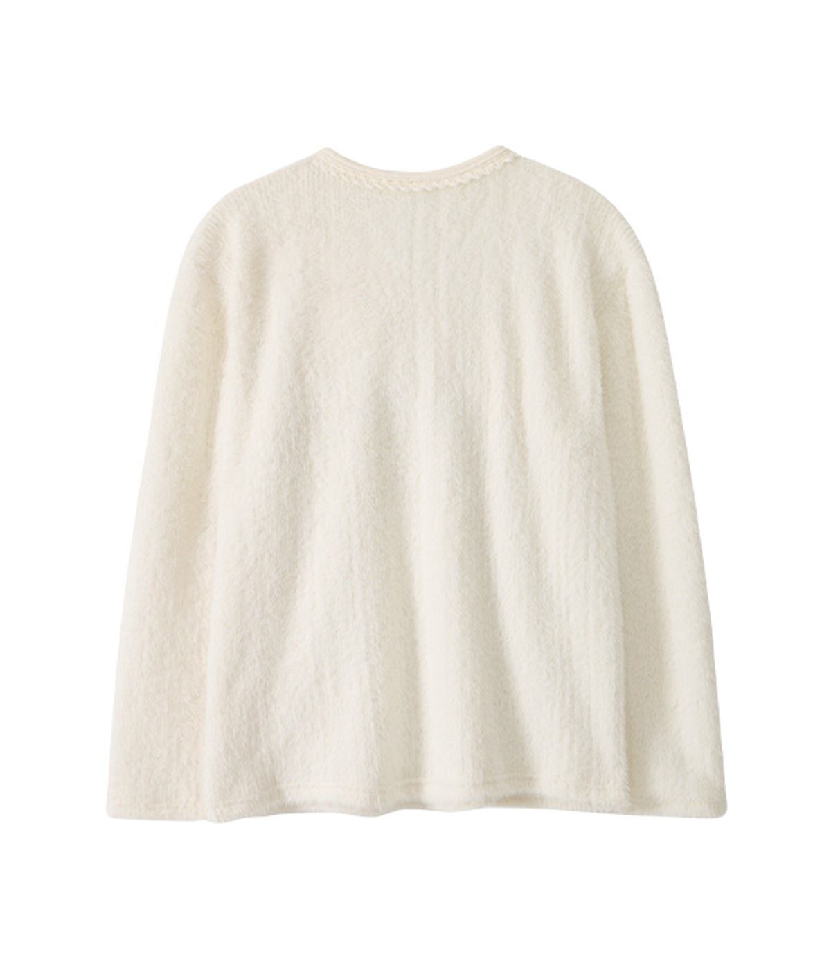유쓰배쓰(YOUTHBATH) V-Neck Lace Knit Long Sleeve_Cream Horse