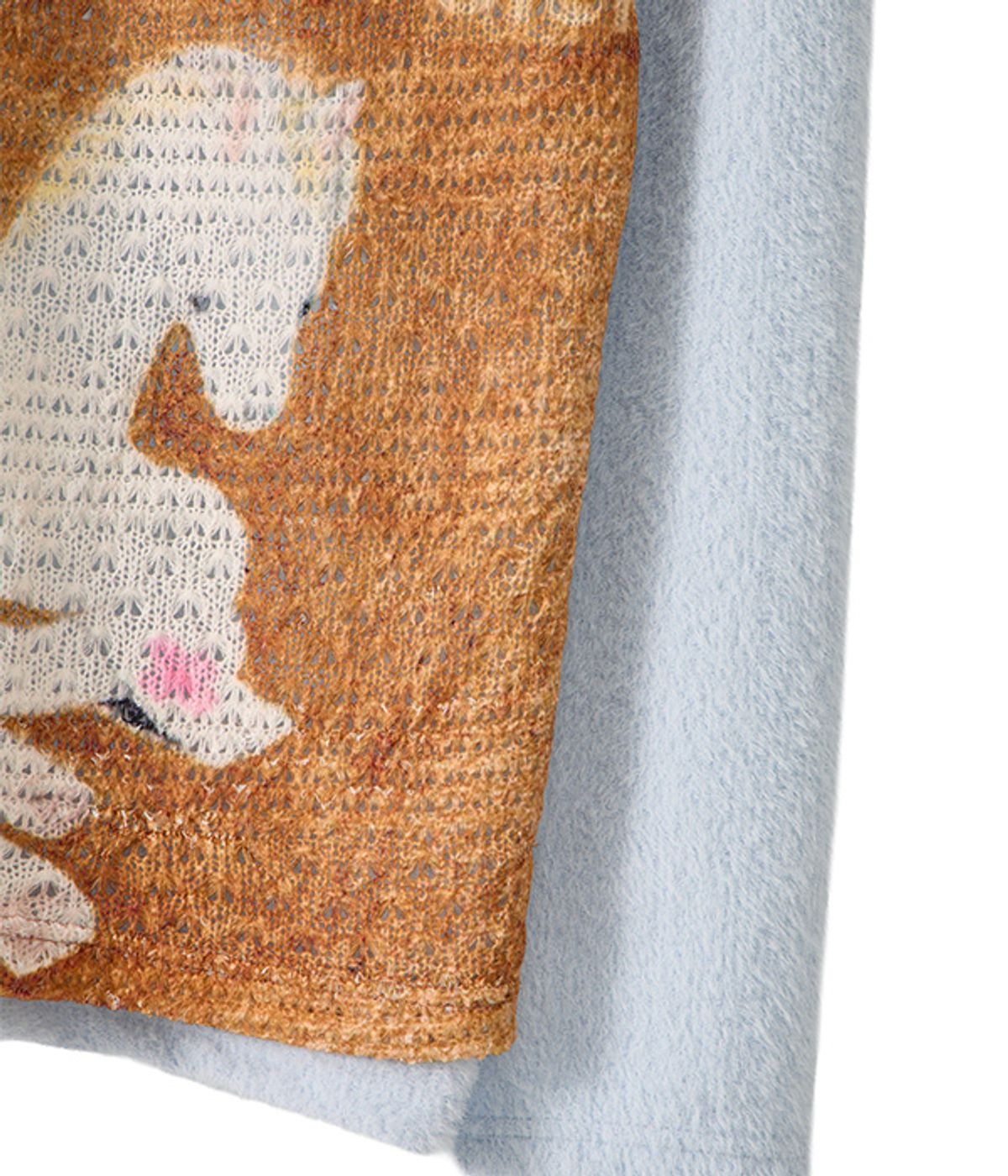 유쓰배쓰(YOUTHBATH) V-Neck Lace Knit Long Sleeve_Light Blue Horse