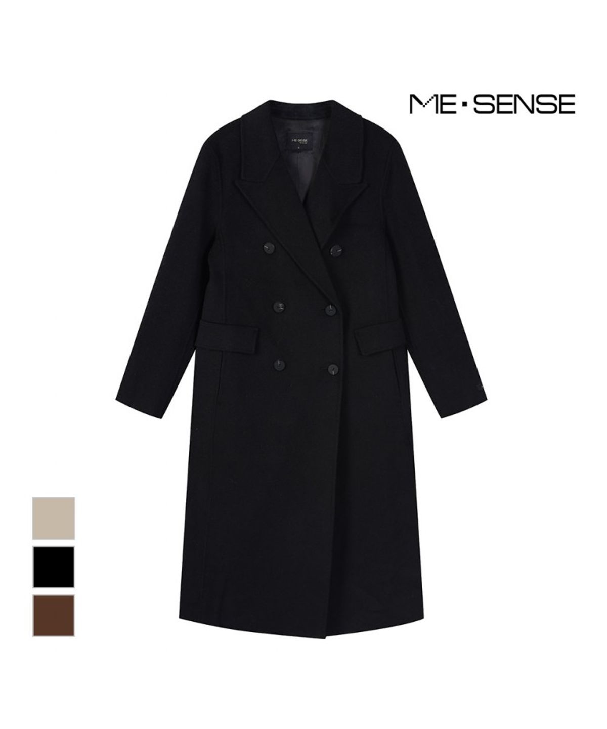 미센스(MESENSE) 더블버튼 슬림 롱코트_MB3YHMP103Z