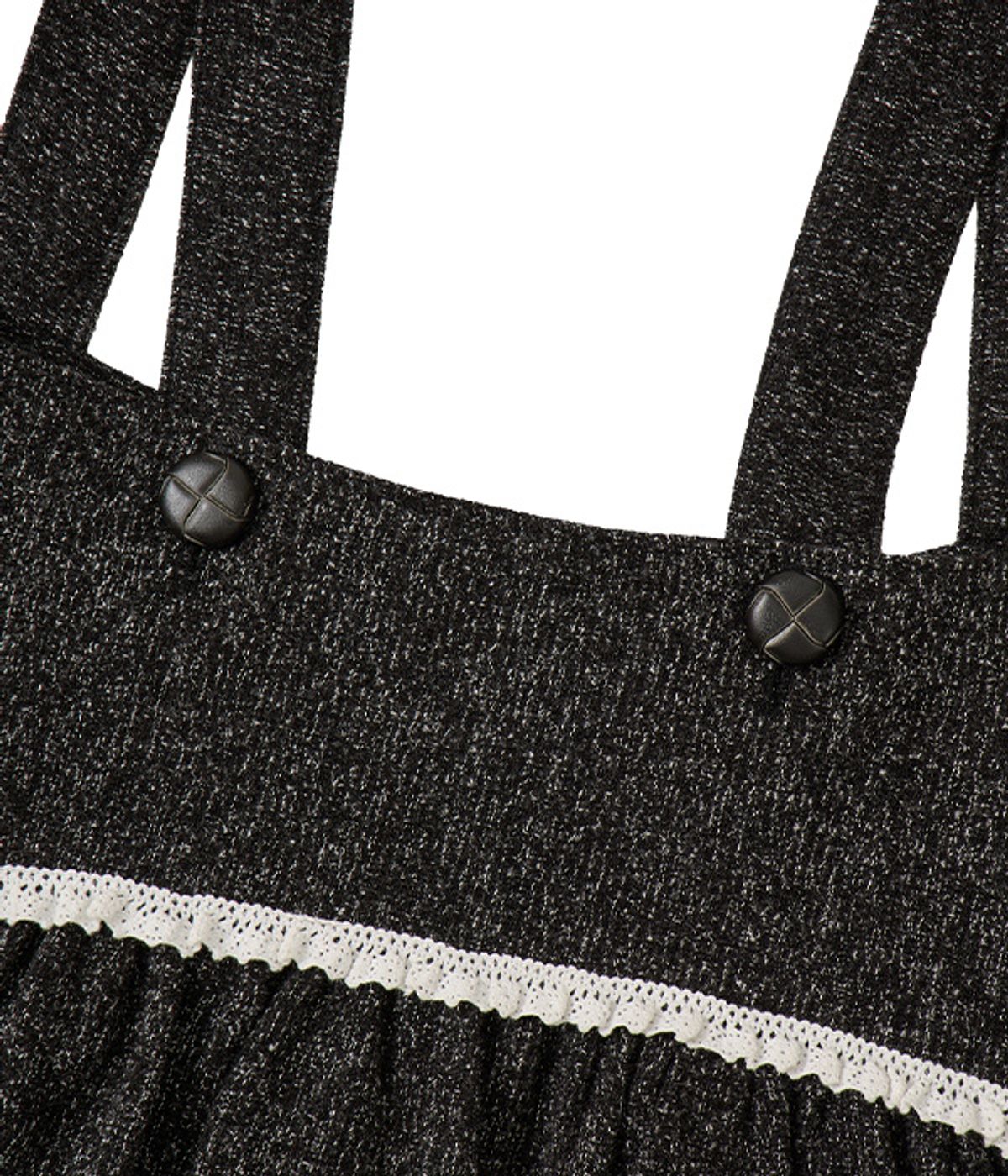 유쓰배쓰(YOUTHBATH) Buttoned Wool Sleeveless Dress_Charcoal