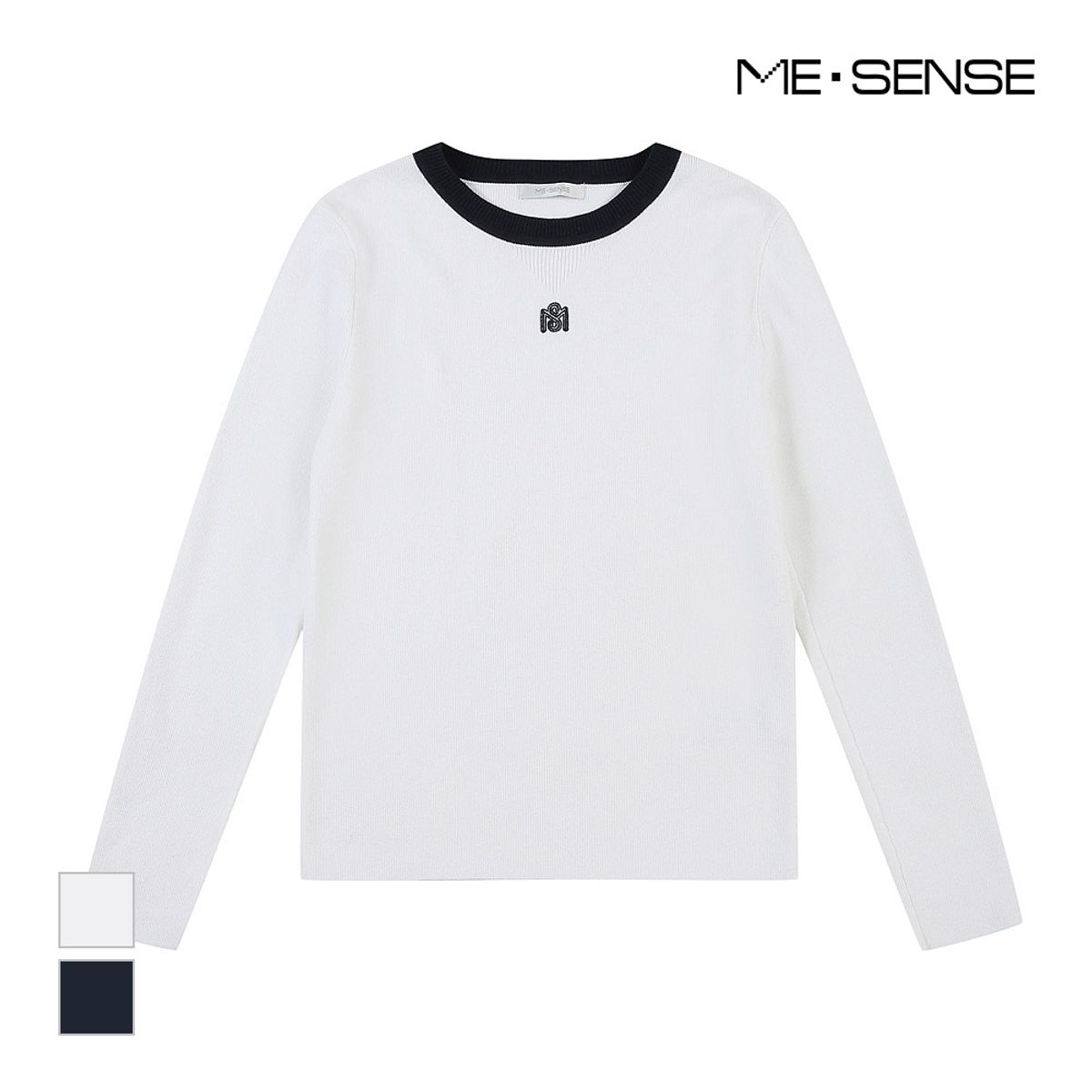 미센스(MESENSE) 라운드넥 배색니트_MB3YKNMD01Z