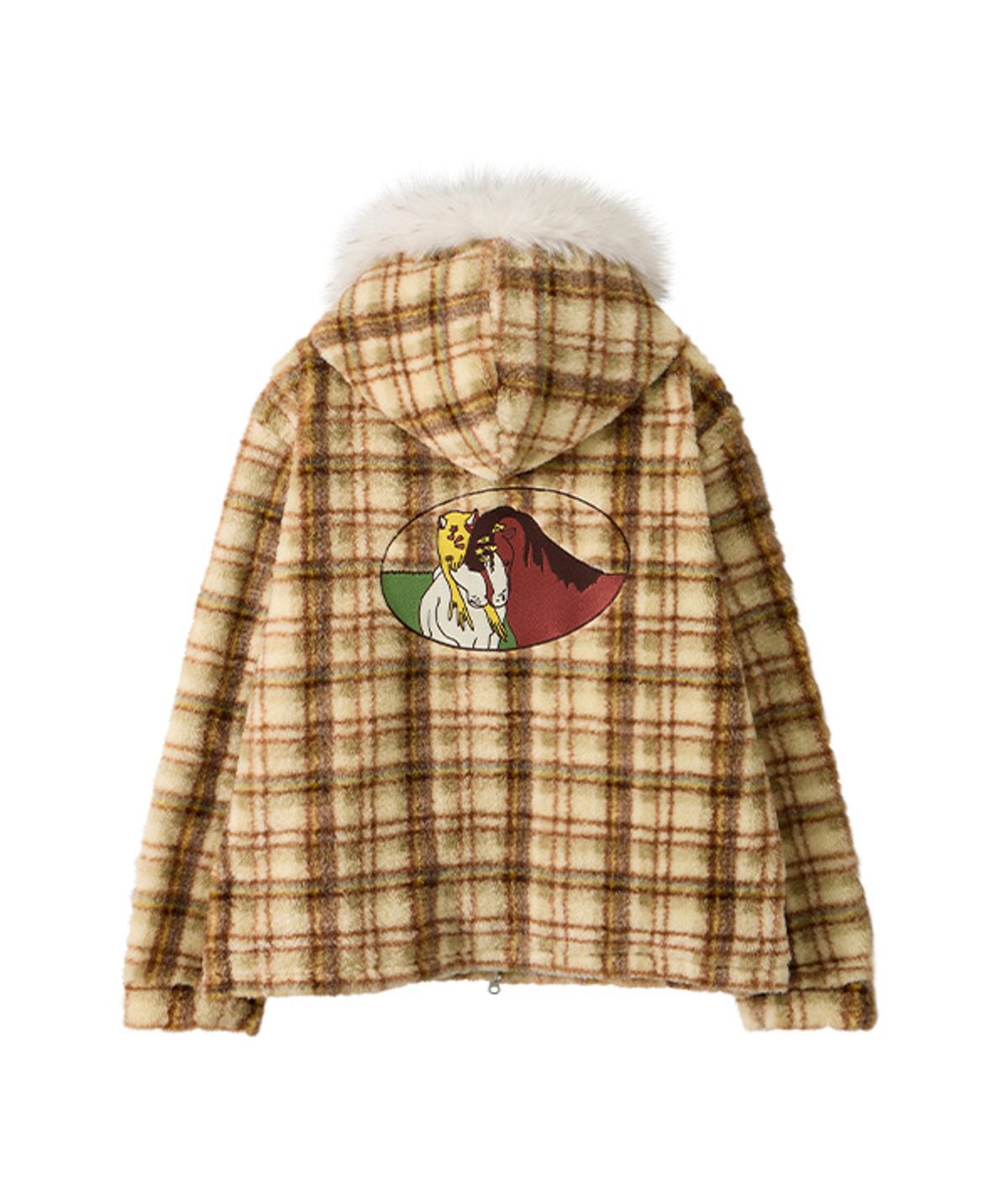 유쓰배쓰(YOUTHBATH) Check Fur Hood Jumper