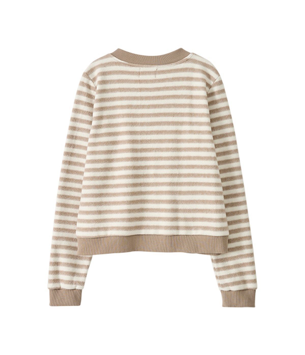 유쓰배쓰(YOUTHBATH) Cat Graphic Striped Cardigan_Beige