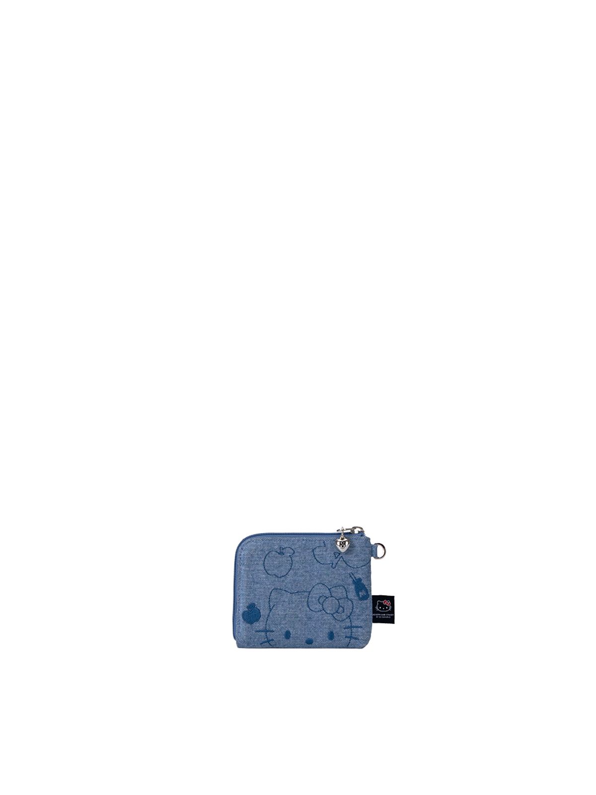 조셉앤스테이시(JOSEPH&STACEY) Denim Keyring Card Wallet Hello Kitty Washed Blue