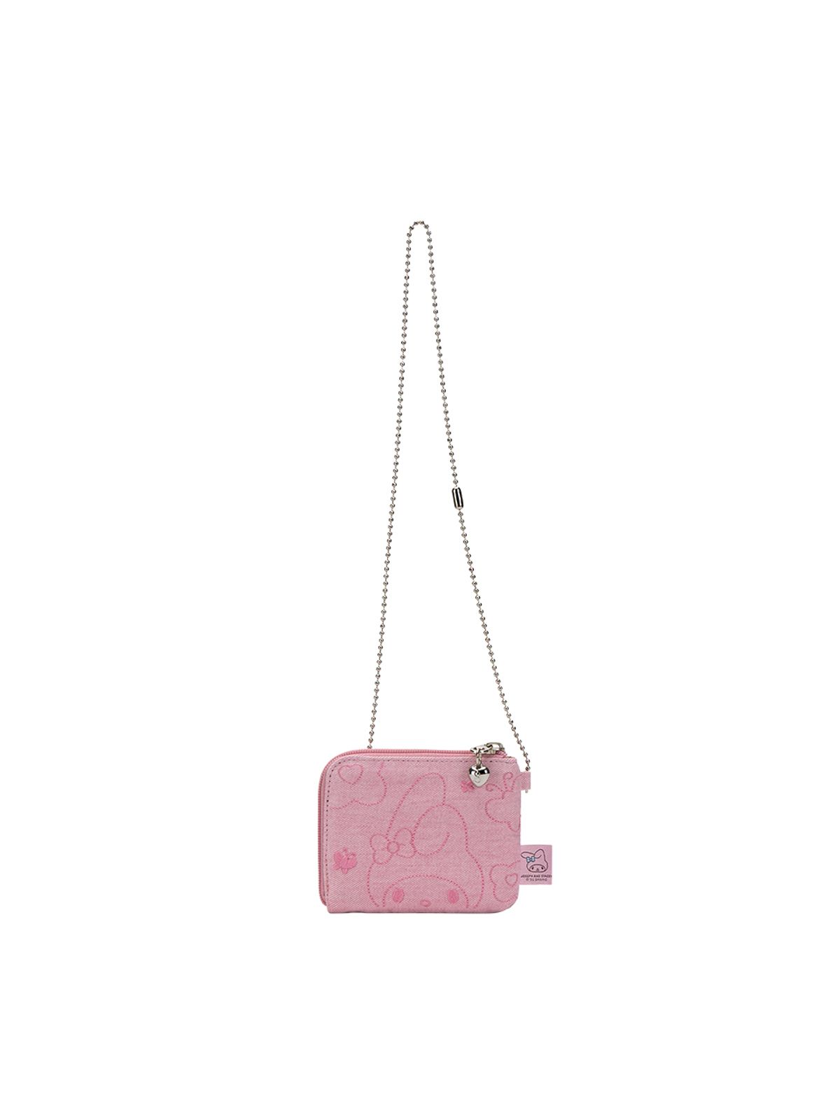 조셉앤스테이시(JOSEPH&STACEY) Denim Keyring Card Wallet My Melody Washed Pink