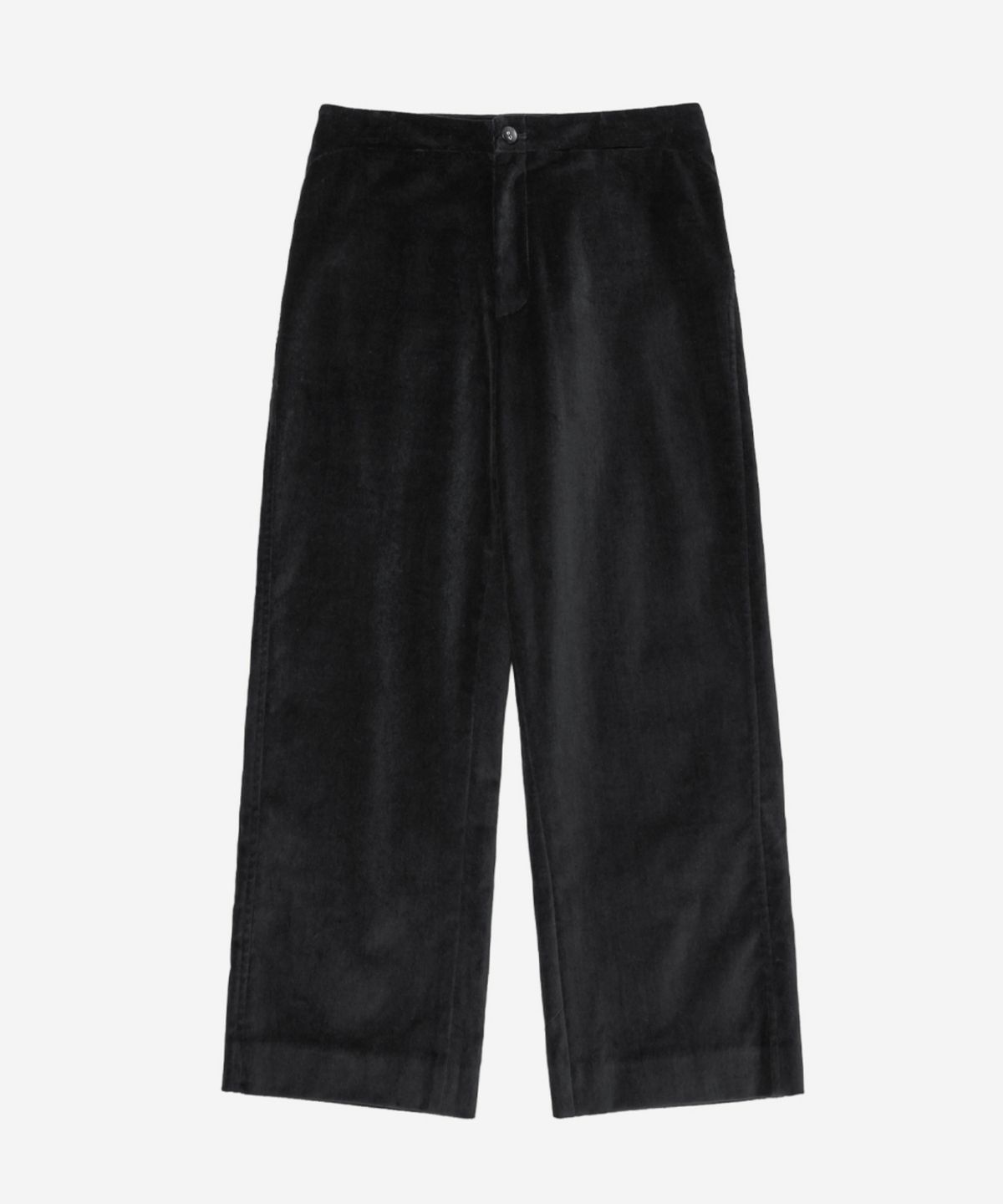 이어닝(YEARNING) REALAX VELVET CAPRI PANTS, BLACK