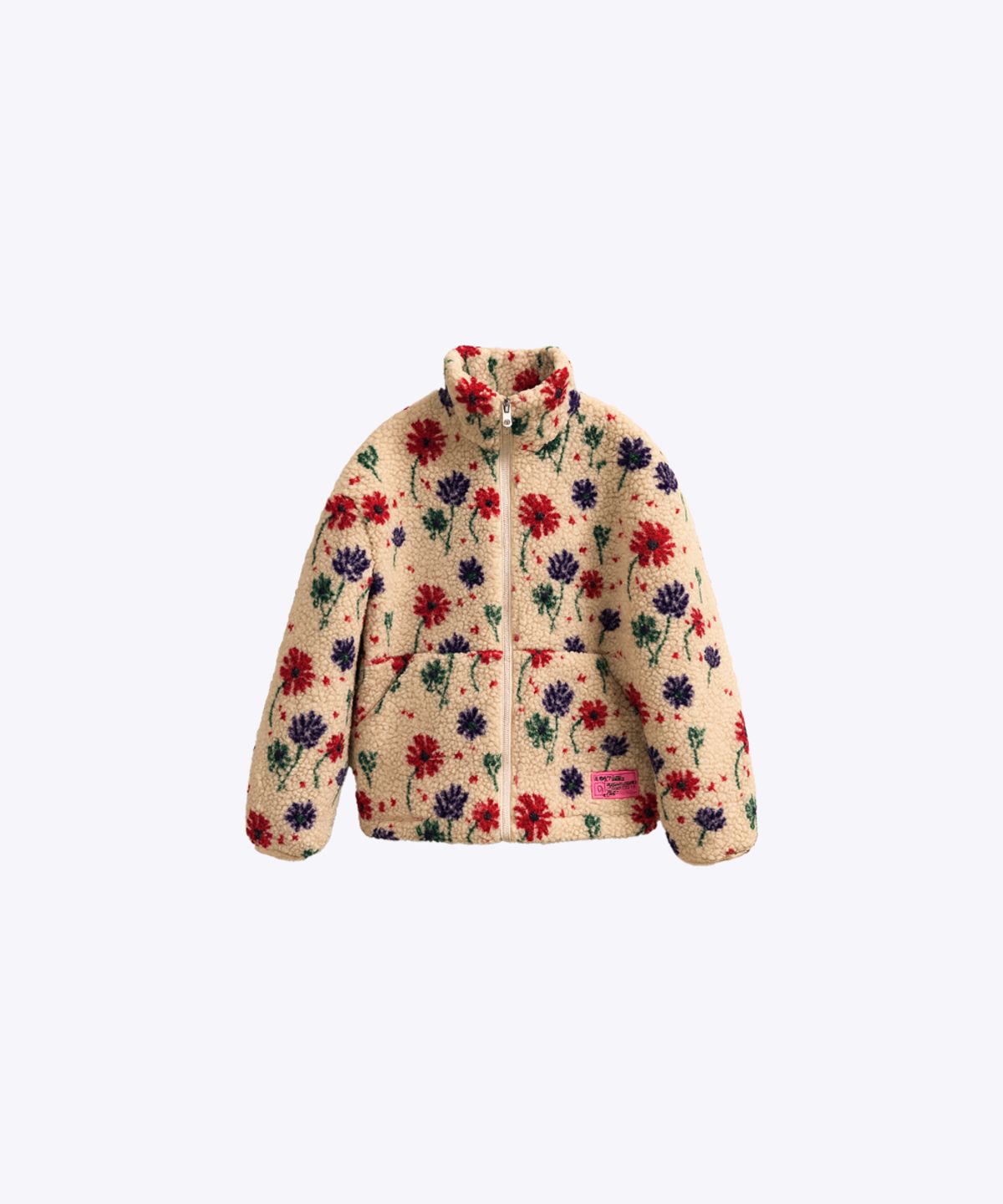 320쇼룸(320SHOWROOM) Floral Fleece Quilted Jumper Beige