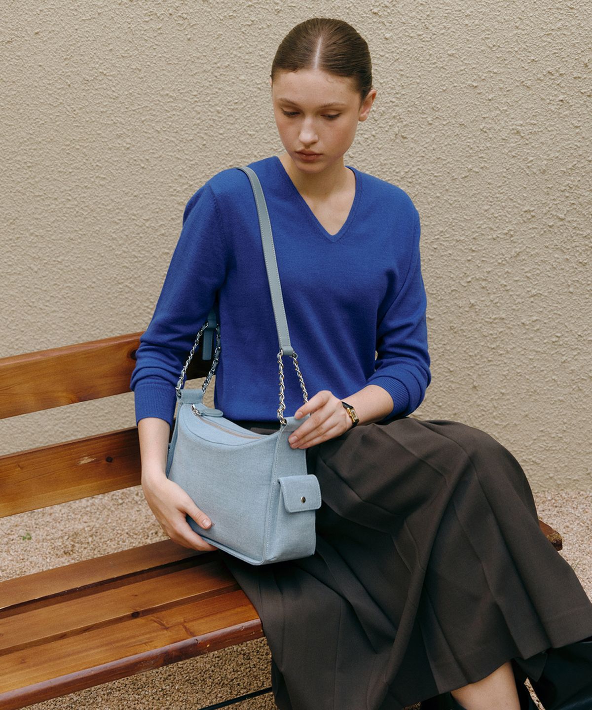 질스튜어트액세서리(JILLSTUART ACC) [MADISON] 매디슨 로고장식 소가죽 체인 숄더백 2color