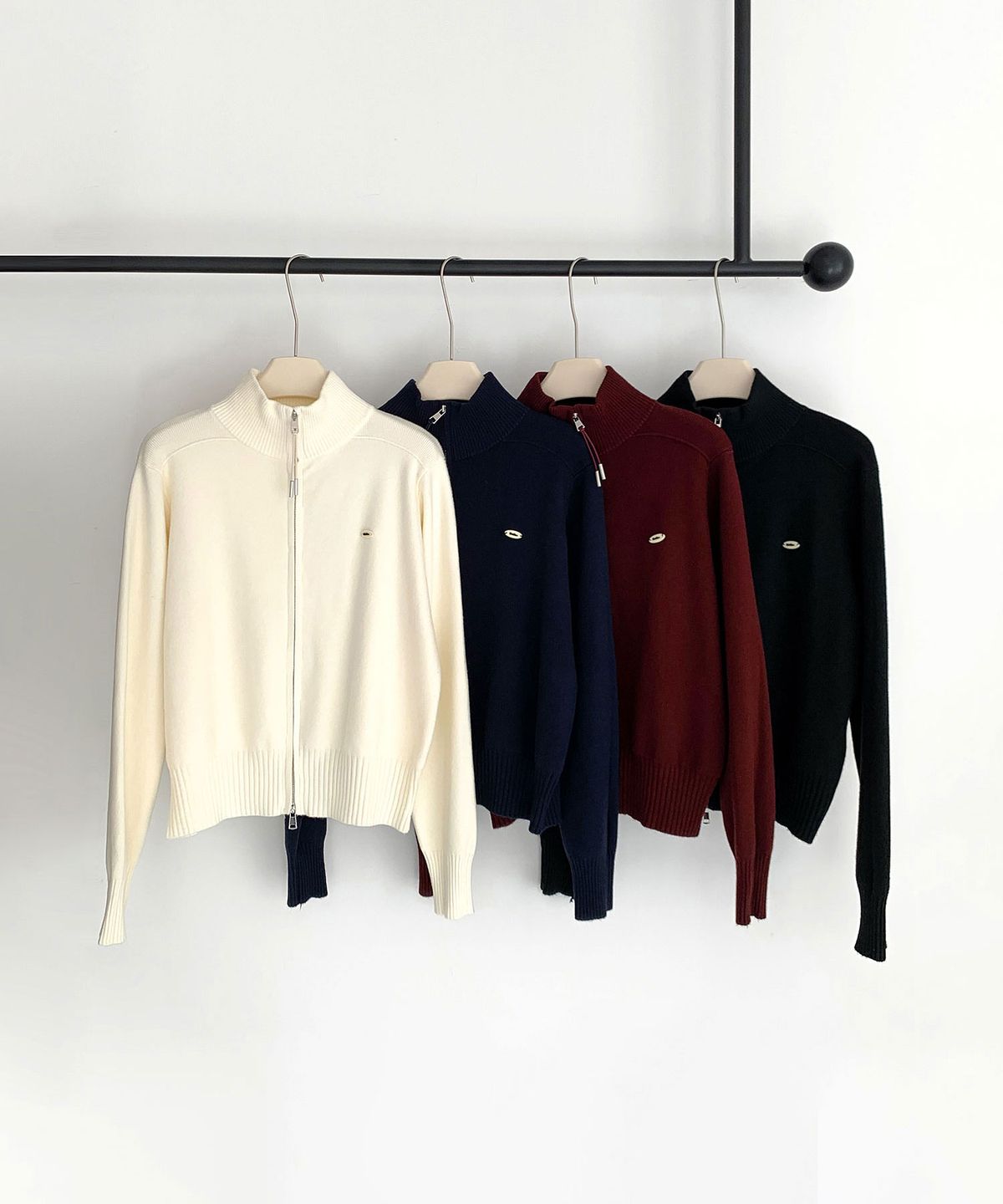 바스카라(VASCARA) Odd 2Way Zip-Up Cardigan (4colors)