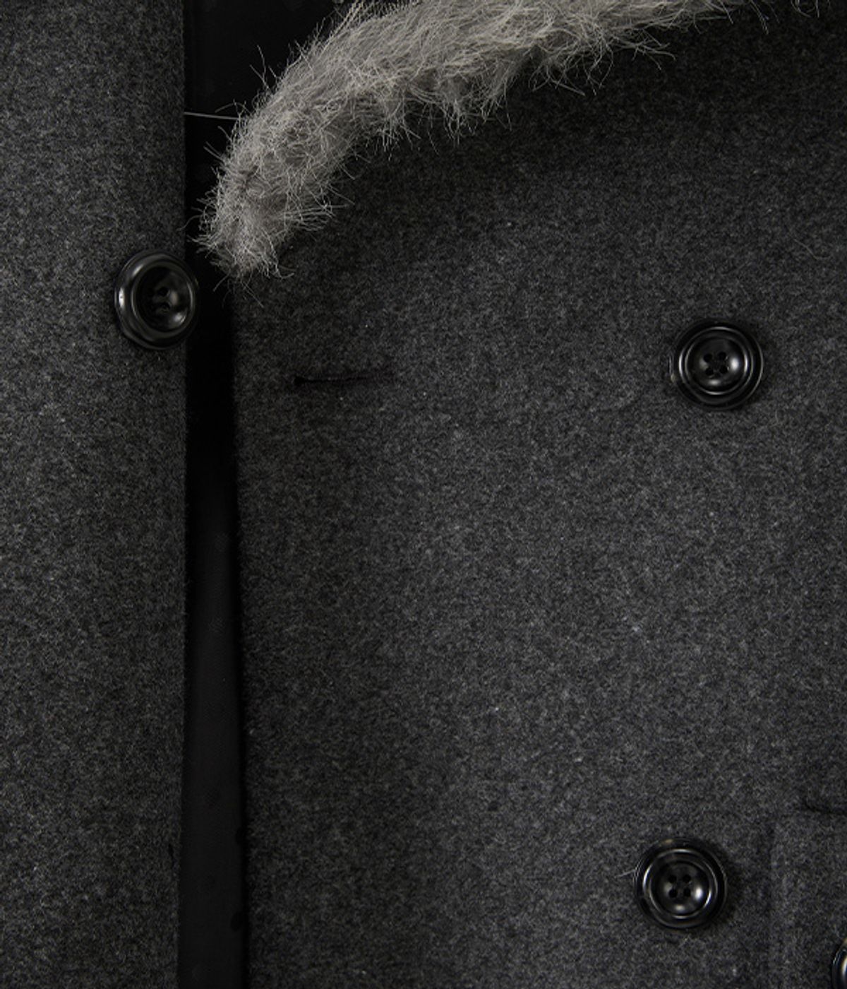 유쓰배쓰(YOUTHBATH) Fur Sailor Collar Wool Coat_Charcoal