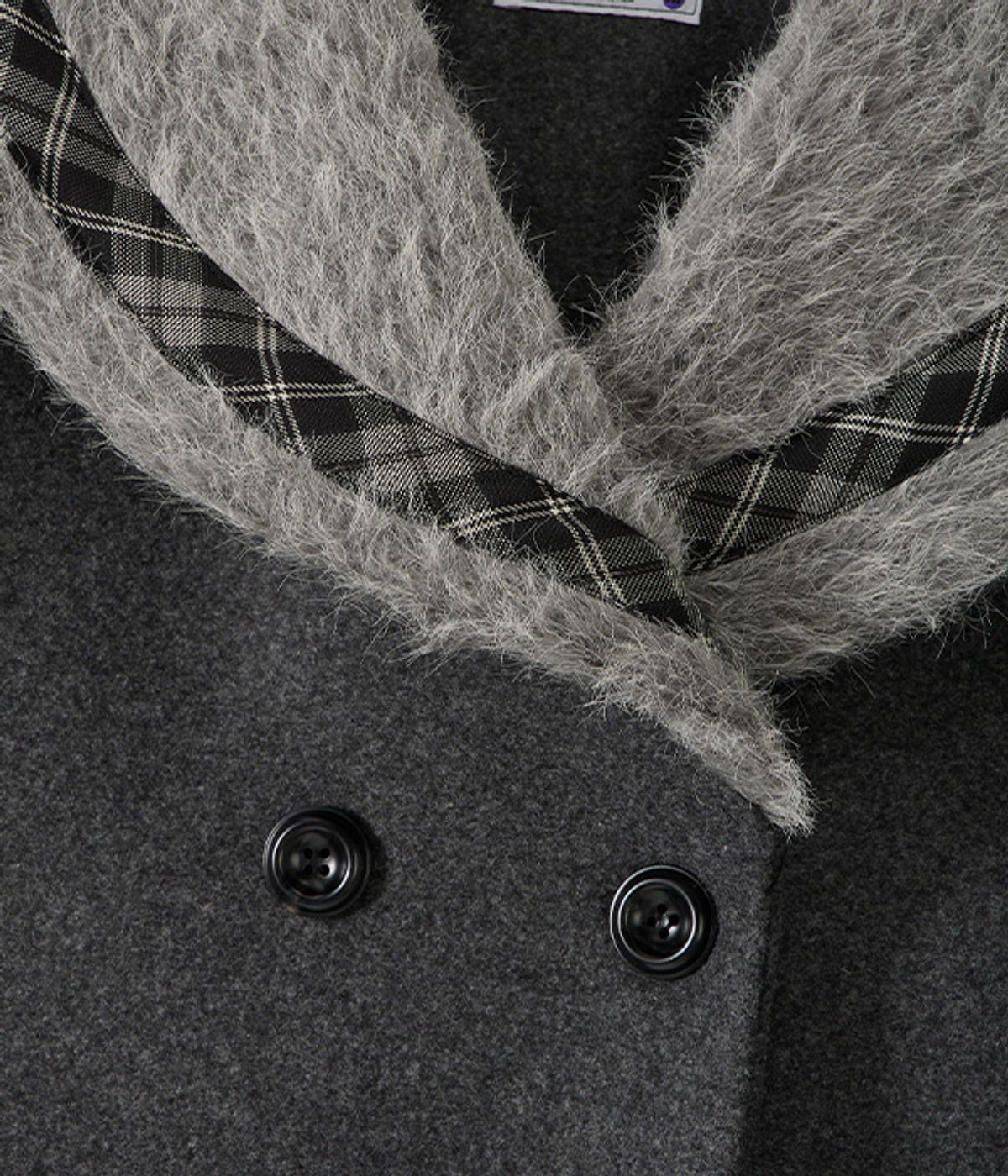 유쓰배쓰(YOUTHBATH) Fur Sailor Collar Wool Coat_Charcoal
