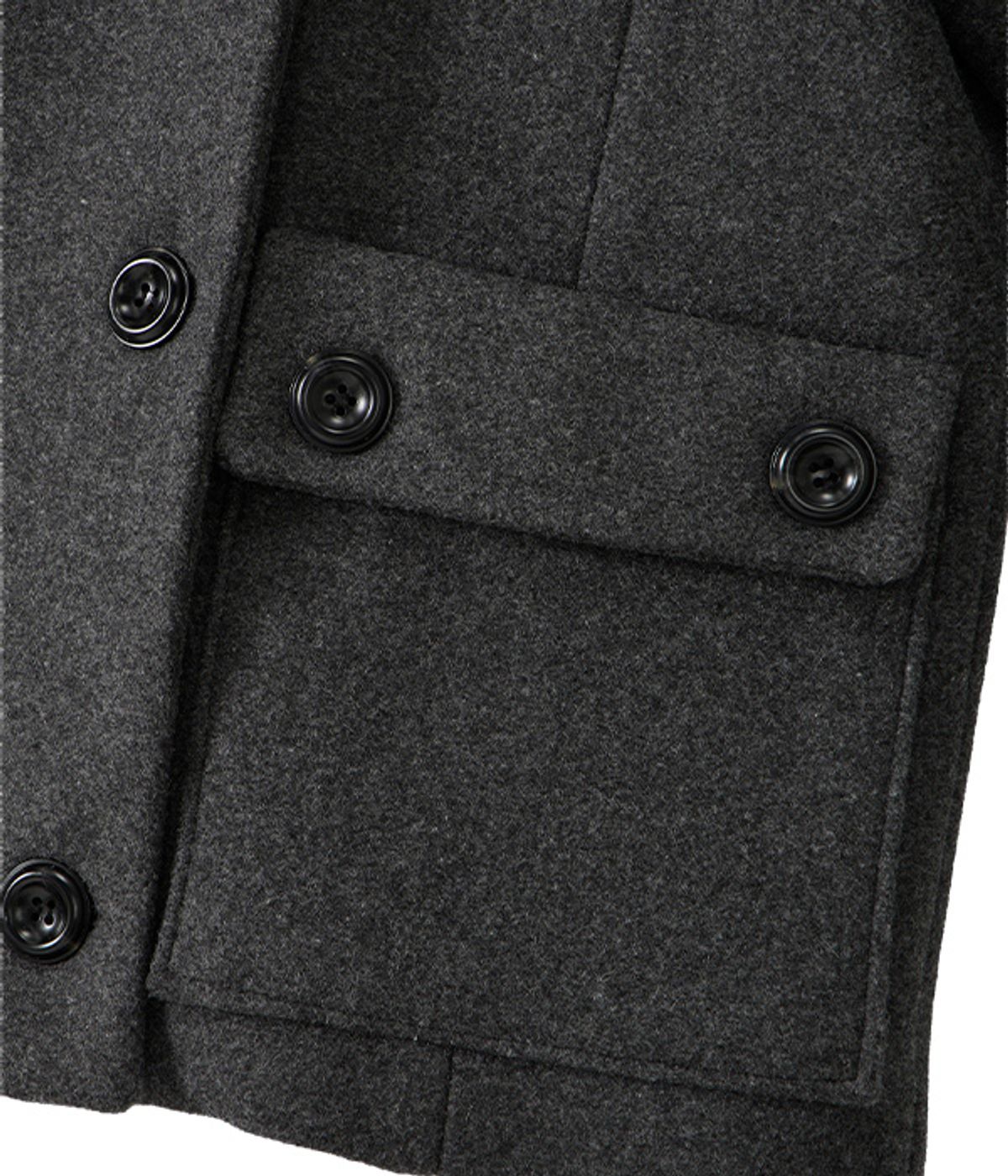 유쓰배쓰(YOUTHBATH) Fur Sailor Collar Wool Coat_Charcoal