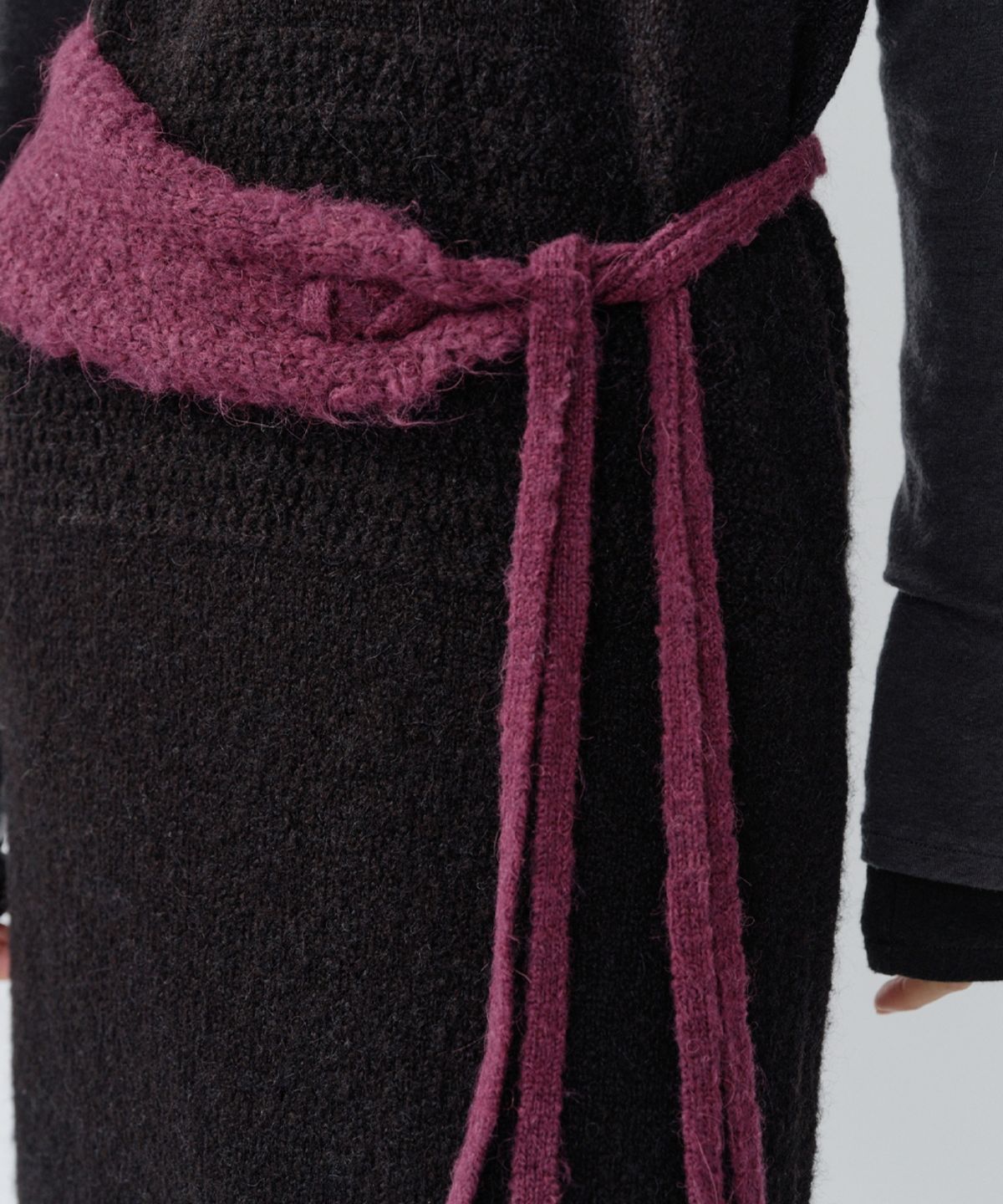 이어닝(YEARNING) ALPACA TIED STRAP HEADBAND, PLUM