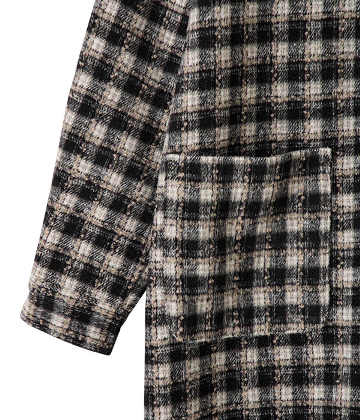 유쓰배쓰(YOUTHBATH) Bib Front Check Overshirt_Black
