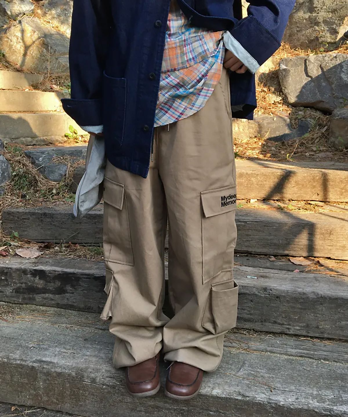 마이딥블루메모리즈(MY DEEP BLUE MEMORIES) (PT) MM WIDE MULTI CARGO PANTS(BEIGE)