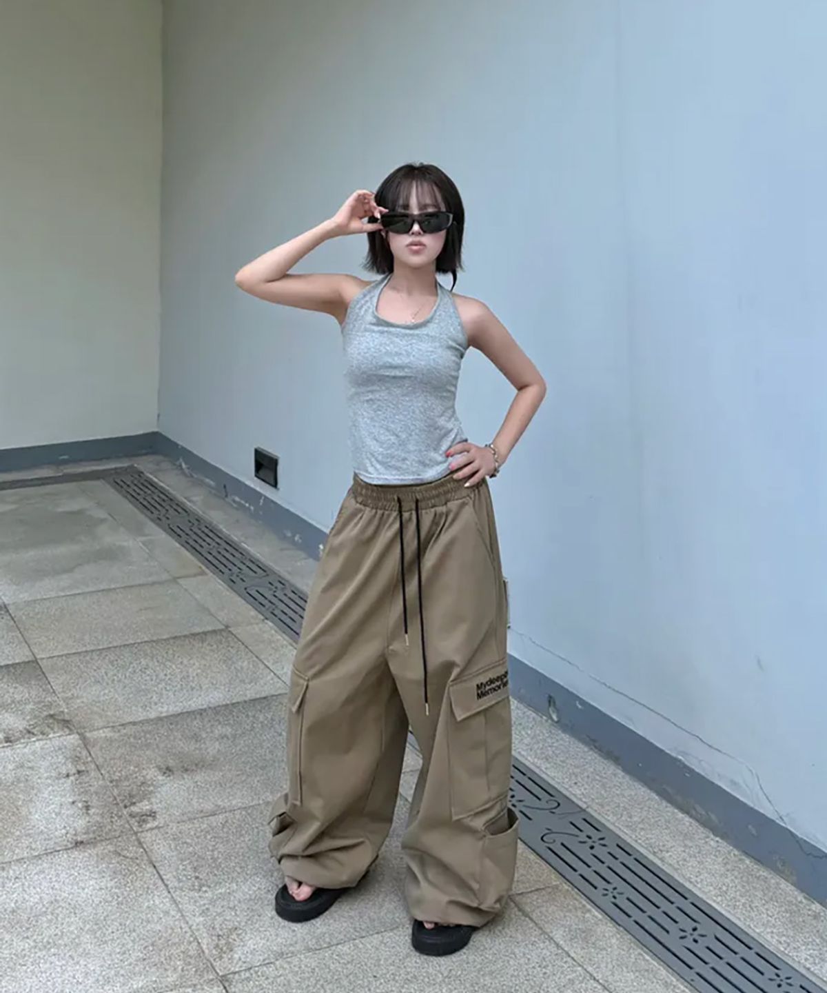 마이딥블루메모리즈(MY DEEP BLUE MEMORIES) (PT) MM WIDE MULTI CARGO PANTS(BEIGE)