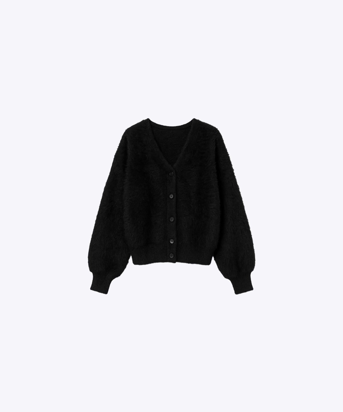 320쇼룸(320SHOWROOM) Soft Fuzzy Knit Cardigan Black