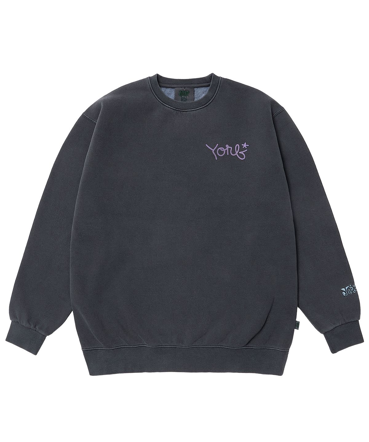 욜프(YORF) YORF SWEATSHIRTS PIGMENT DYEING CHILL PASTEL CHARCOAL 욜프 스웨트셔츠 피그먼트 다잉 칠 파스텔 차콜
