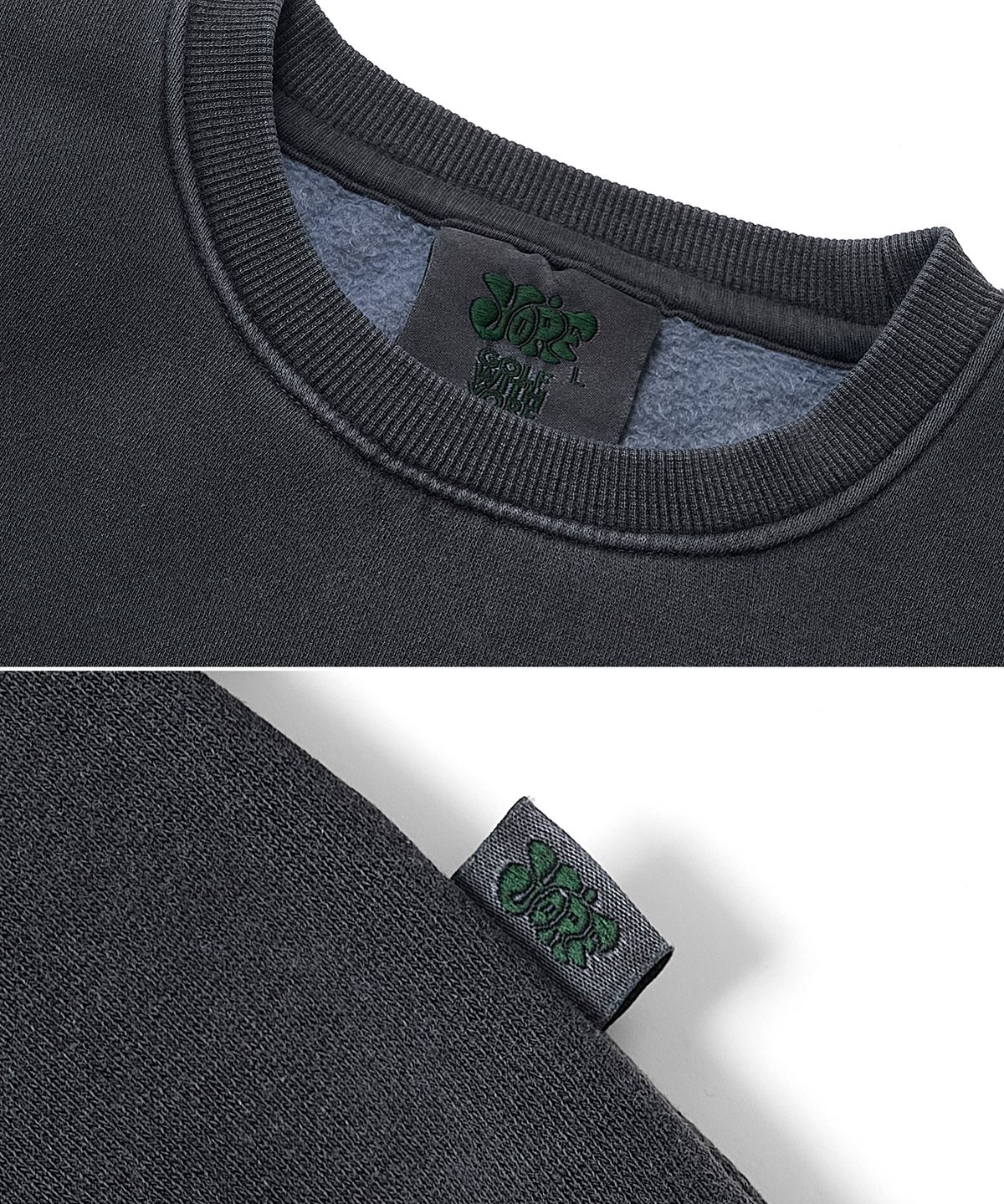 욜프(YORF) YORF SWEATSHIRTS PIGMENT DYEING CHILL PASTEL CHARCOAL 욜프 스웨트셔츠 피그먼트 다잉 칠 파스텔 차콜
