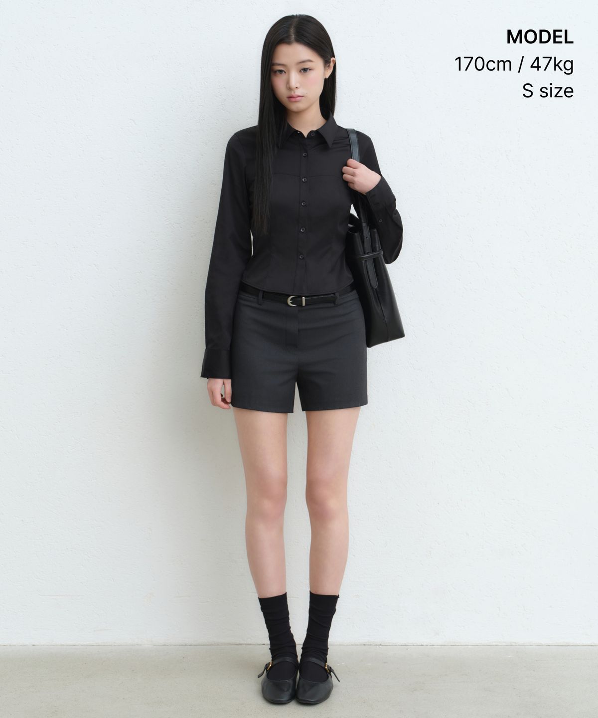 무신사 스탠다드 우먼(MUSINSA STANDARD WOMAN) 우먼즈 뷔스티에 크롭 셔츠 [블랙]