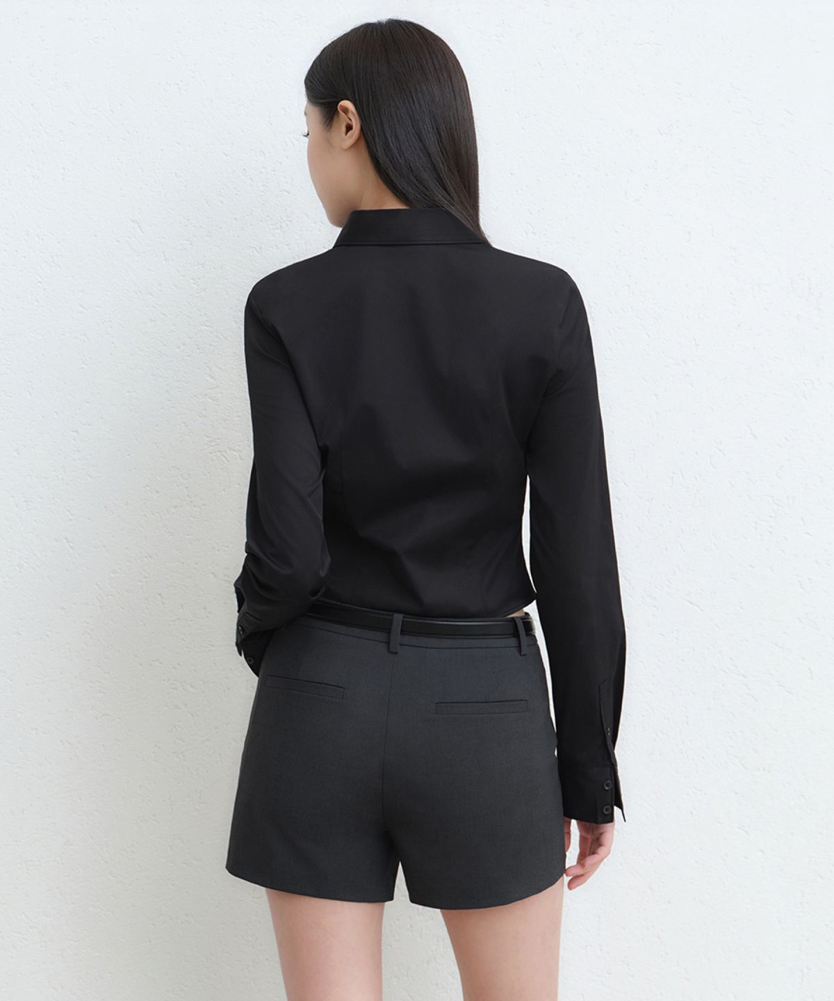 무신사 스탠다드 우먼(MUSINSA STANDARD WOMAN) 우먼즈 뷔스티에 크롭 셔츠 [블랙]