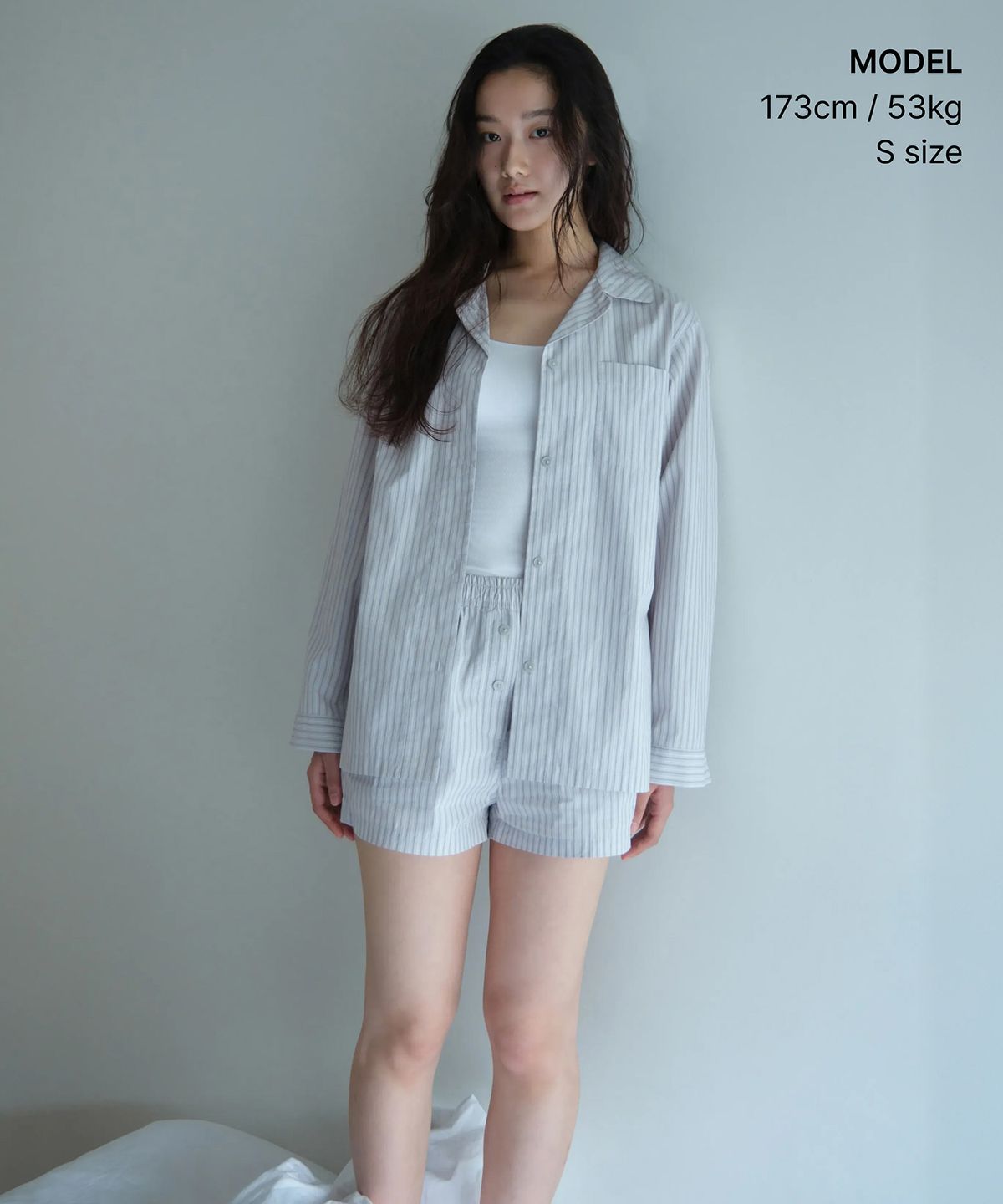 무신사 스탠다드 우먼(MUSINSA STANDARD WOMAN) 우먼즈 포플린 파자마 세트 [라이트 그레이]
