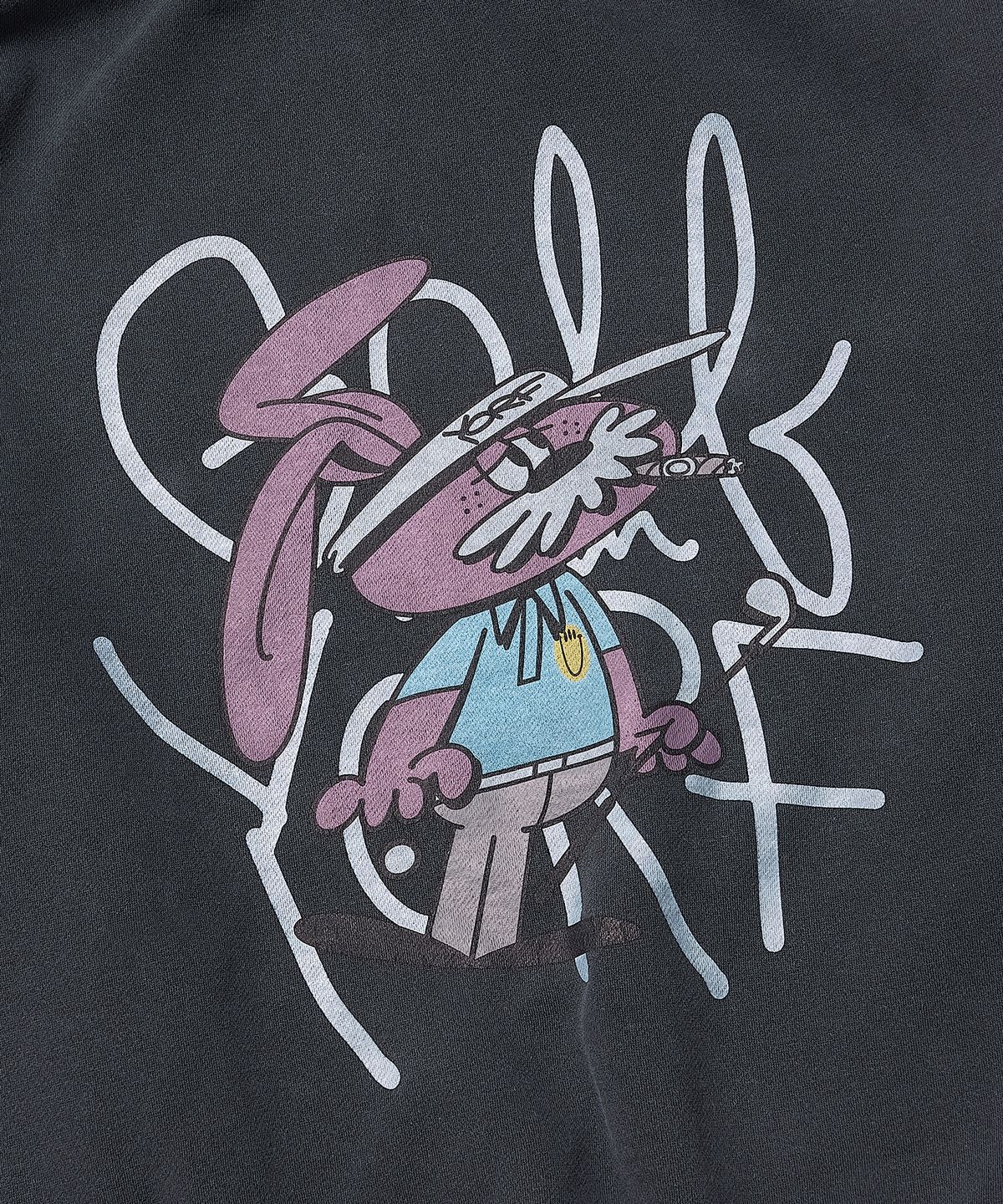욜프(YORF) YORF HOODIE PIGMENT DYEING MASTER RABBIT CHARCOAL 욜프 후드티 피그먼트 다잉 마스터 래빗 차콜