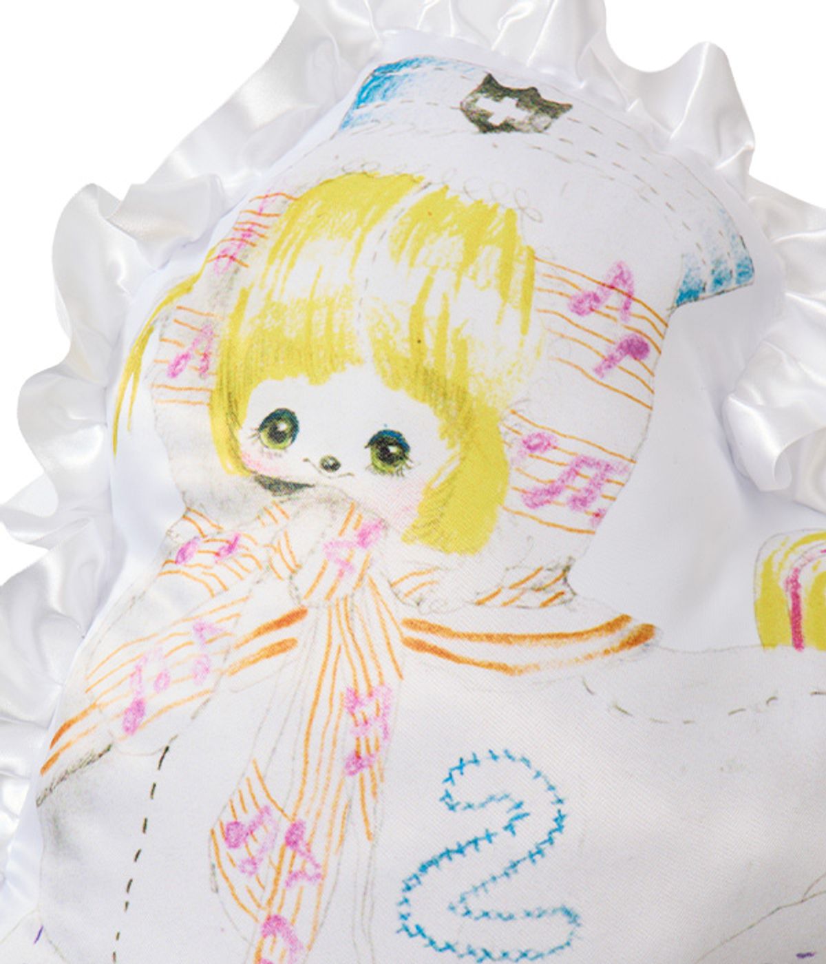 유쓰배쓰(YOUTHBATH) Frilled Shiny Graphic Cushion