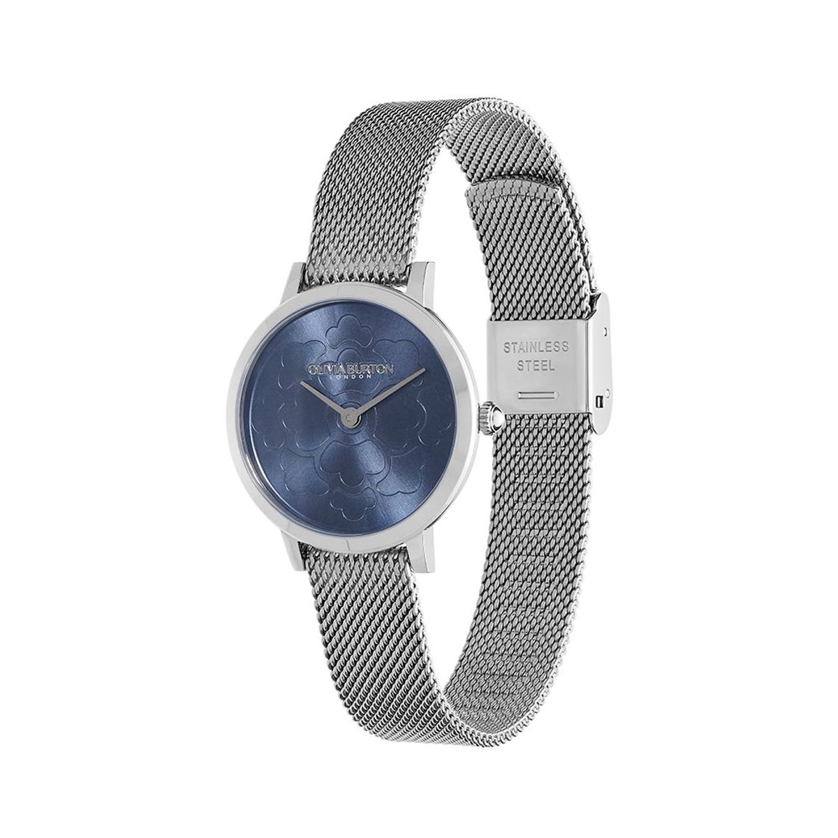 올리비아버튼(OLIVIA BURTON) Ultra Slim Florals Silver Blue (24000057) 여성시계