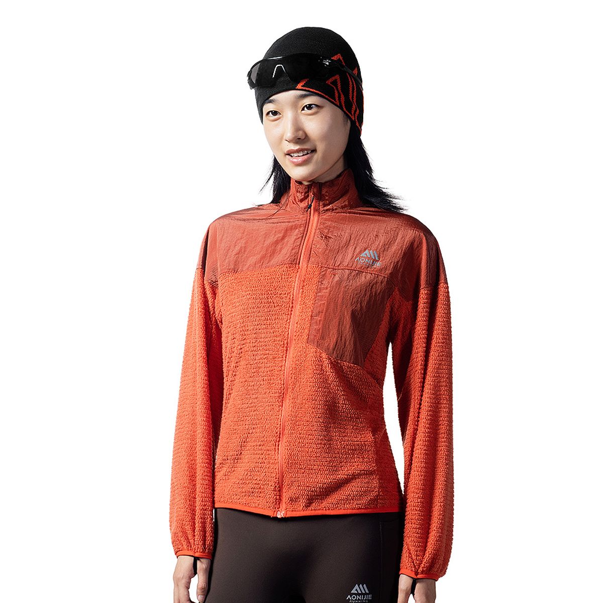 오니지(AONIJIE) 경량 플리스 집업 오렌지 UJ41