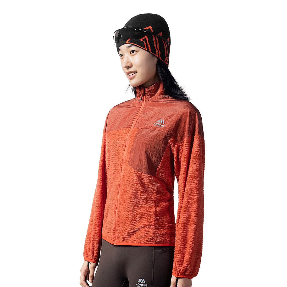 오니지(AONIJIE) 경량 플리스 집업 오렌지 UJ41