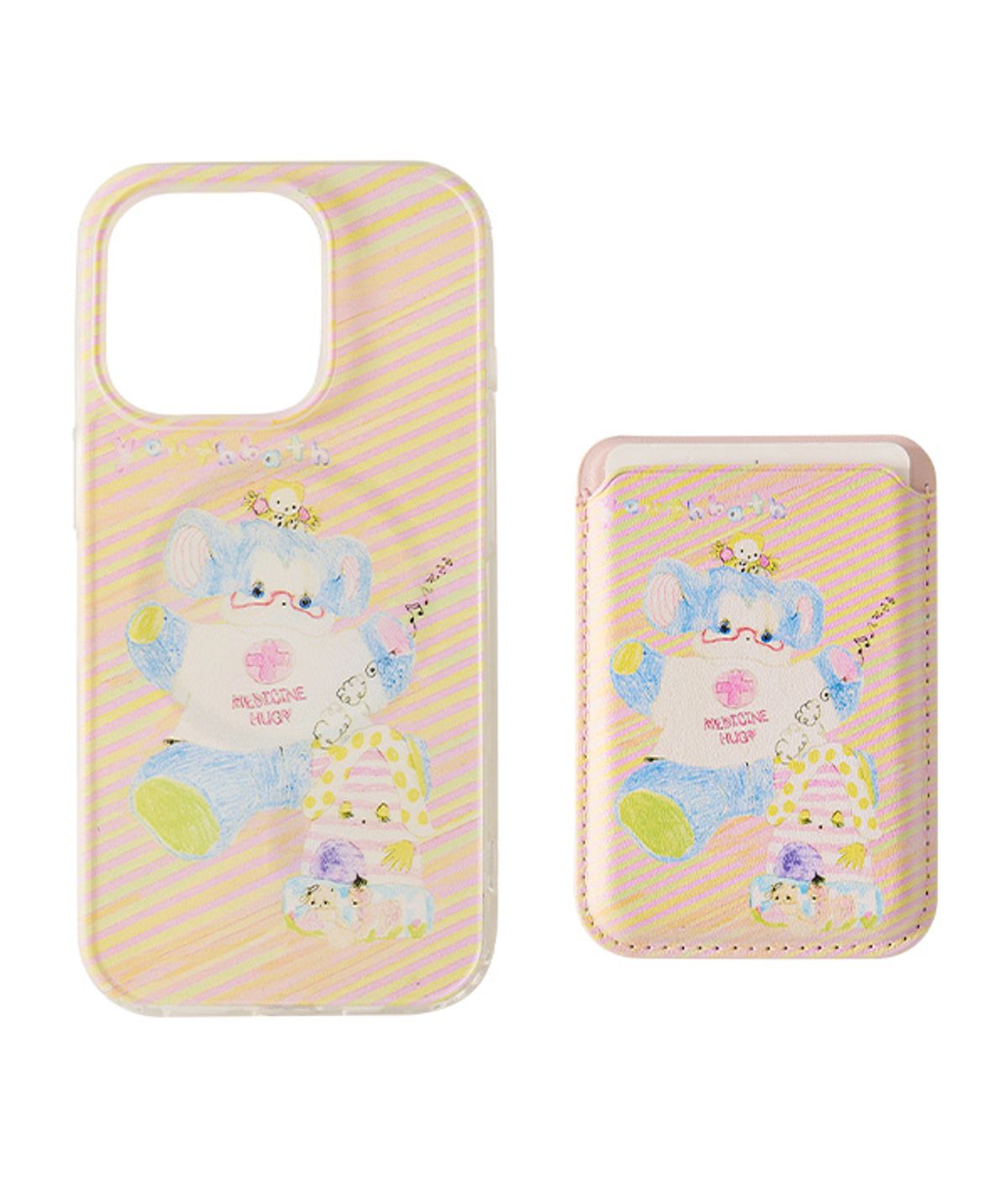 유쓰배쓰(YOUTHBATH) MagSafe Card Wallet Phone Case_Coral Bear