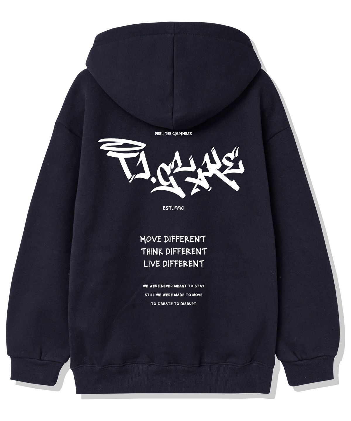 티글레이크(TI.GLAKE) 무브디프런트 기모 후드티셔츠 네이비