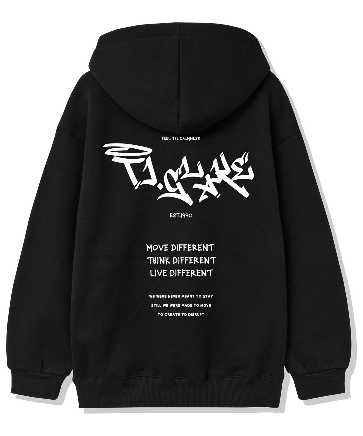 티글레이크(TI.GLAKE) 무브디프런트 기모 후드티셔츠 블랙
