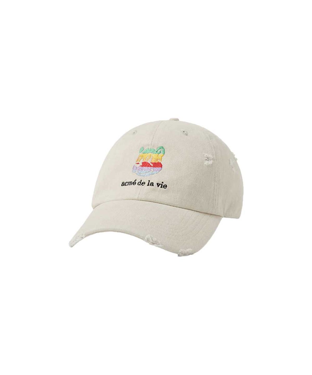 아크메드라비(ACME DE LA VIE) COLORFUL AC BEAR EMBO DAMAGE BALL CAP (3COLOR)
