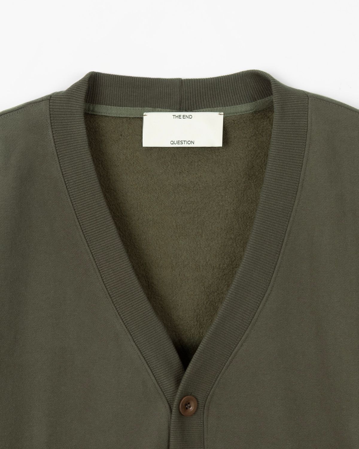 디앤드퀘스천(THEENDQUESTION) Sweat print cardigan / KHAKI