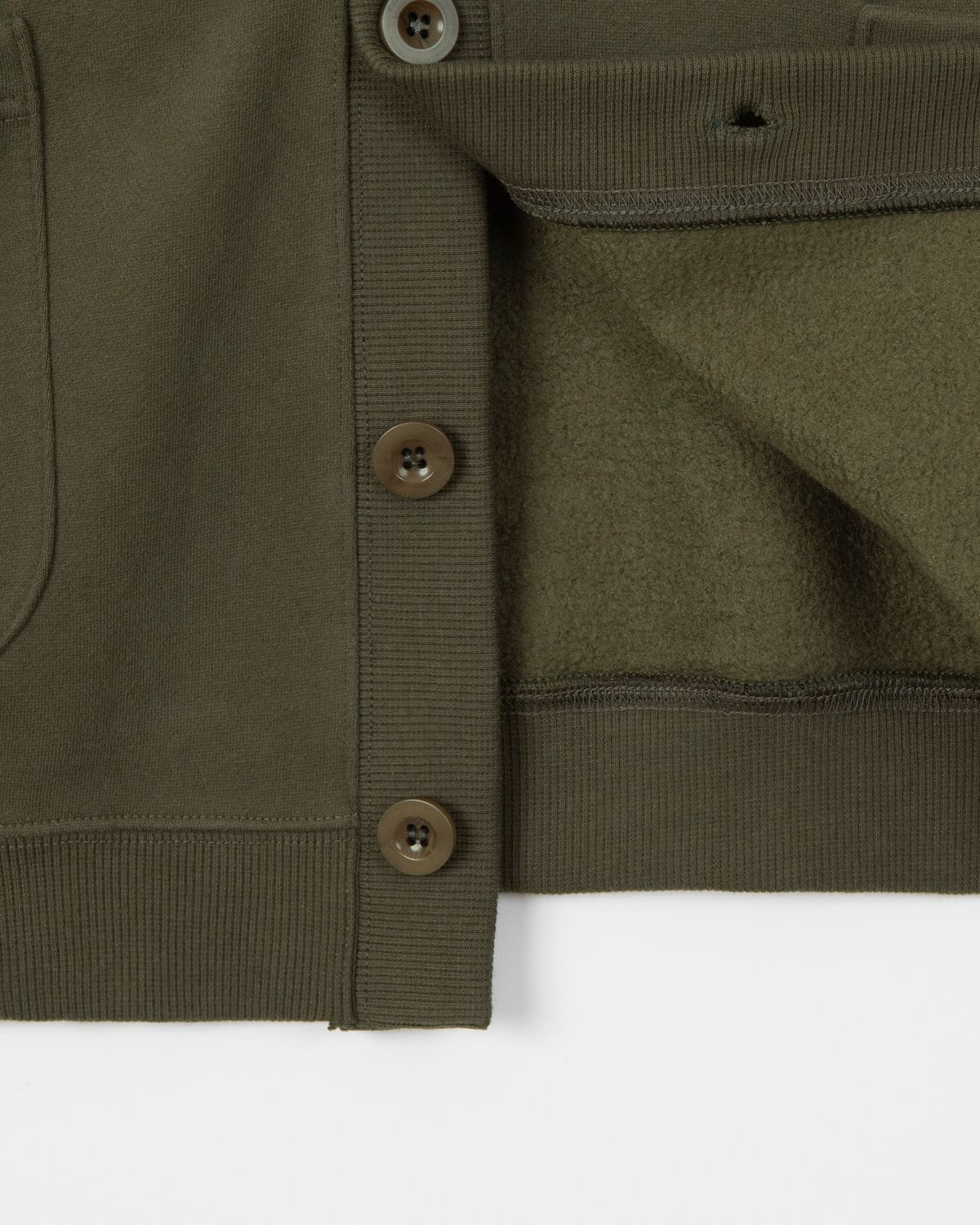 디앤드퀘스천(THEENDQUESTION) Sweat print cardigan / KHAKI