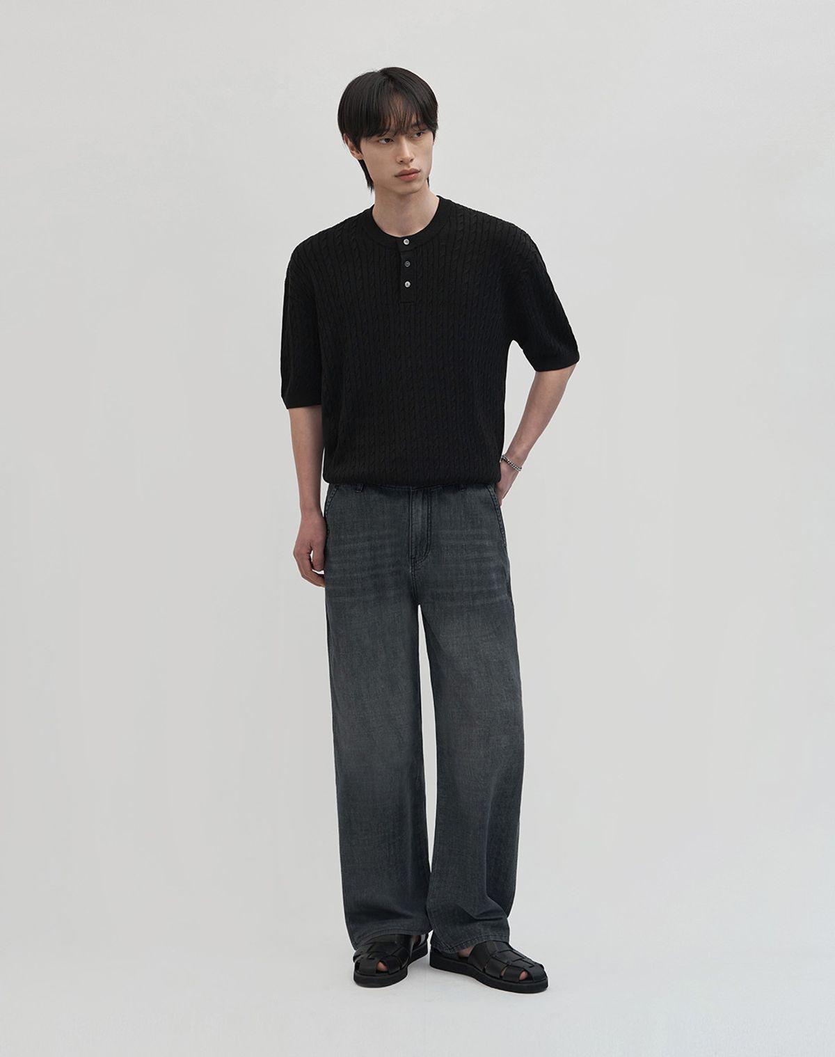 워크온바디오프(WORK ON BODY OFF) (여름추가) 에즈 릴렉스 세미 와이드 데님 팬츠 (7color)